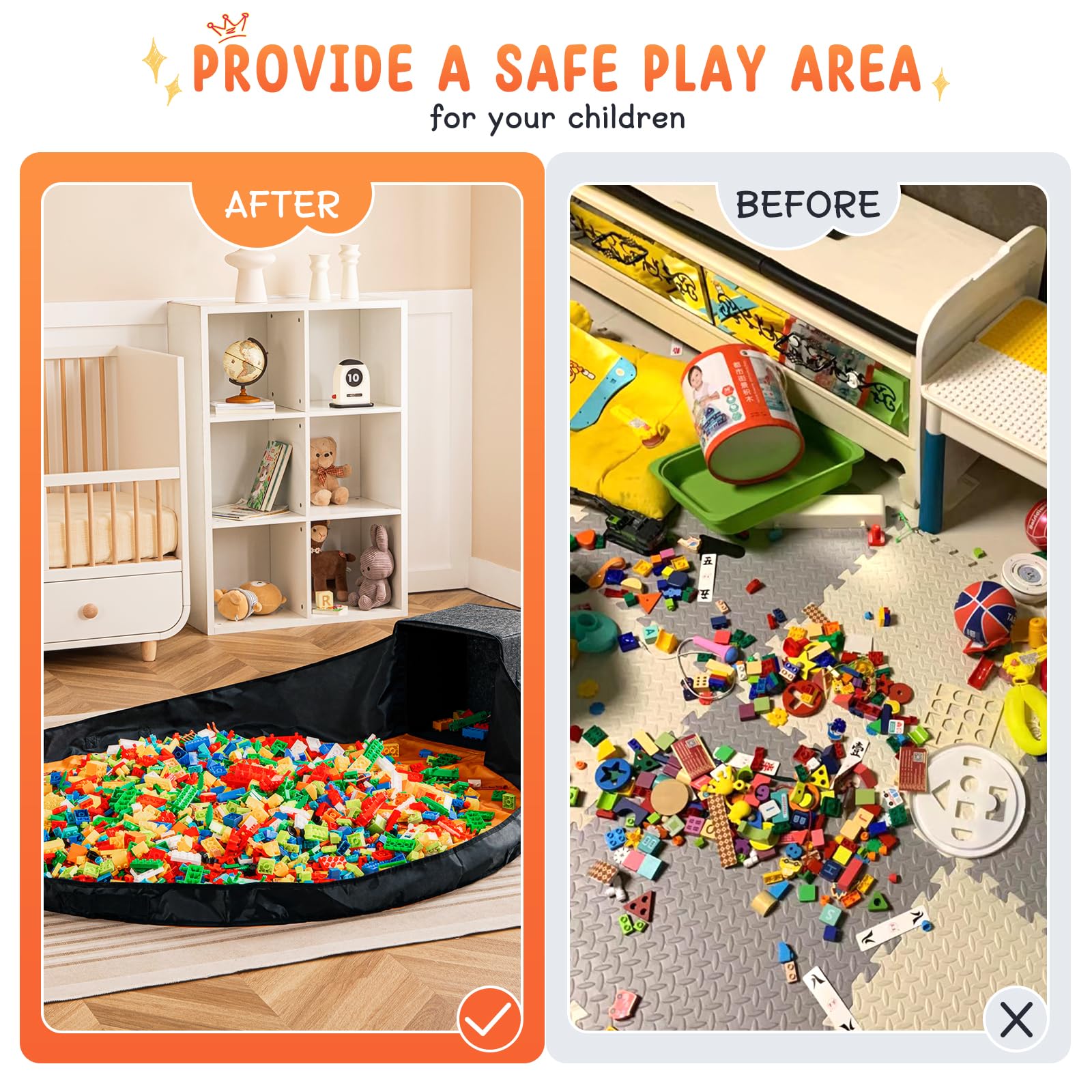 Collapsible Toy Storage Organizer & Play Mat - 13
