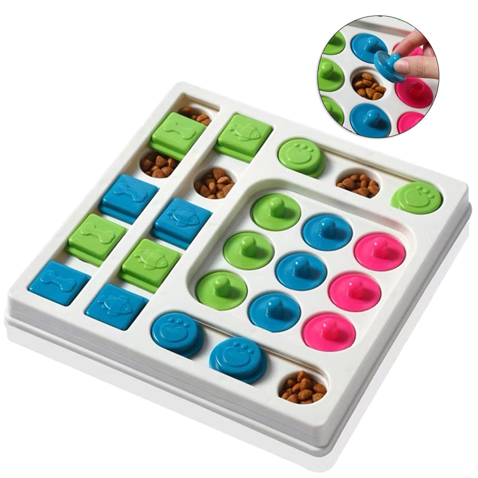 Interactive Cat Puzzle Feeder Toy - Slow Feeder Maze for Bored Indoor Cats - Fun Food Dispensing Game for Kittens & Adult Cats - Perfect for Mental Stimulation & Preventing Overeating