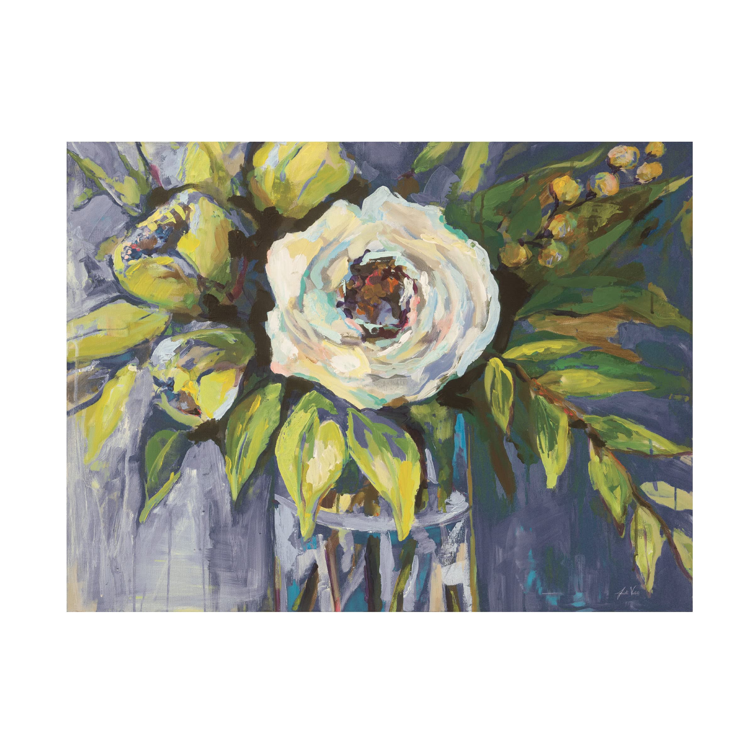 Trademark Fine Art 'Navy Solo' by Jeanette Vertentes - 35x47 Inch Stretched Canvas Wall Art - Modern Blue Abstract Painting for Living Room, Bedroom & Office Decor