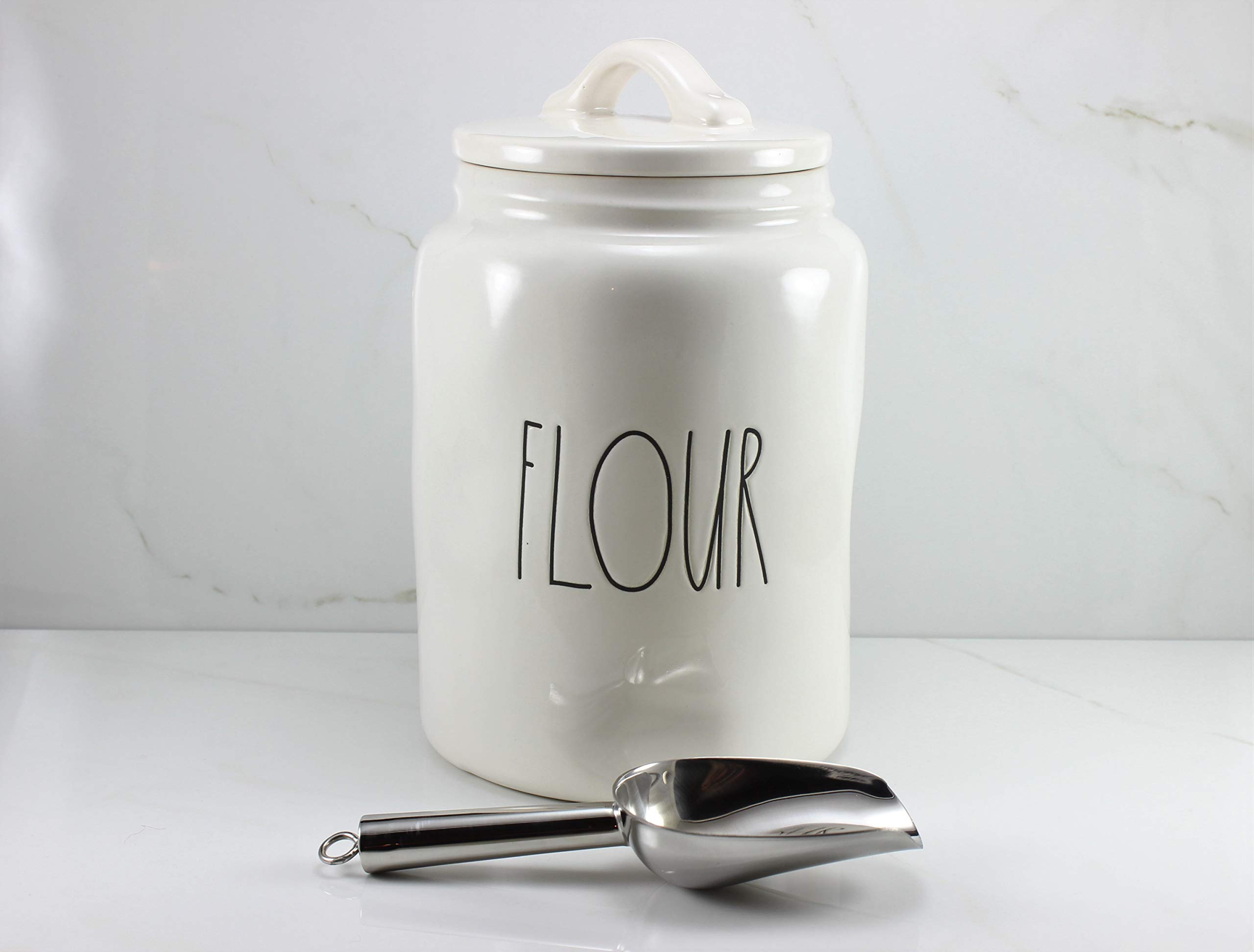 Rae Dunn Flour Canister Set - Airtight Kitchen Storage Container for Baking Essentials - Perfect for Pantry Organization, Home Decor, and Gift Giving