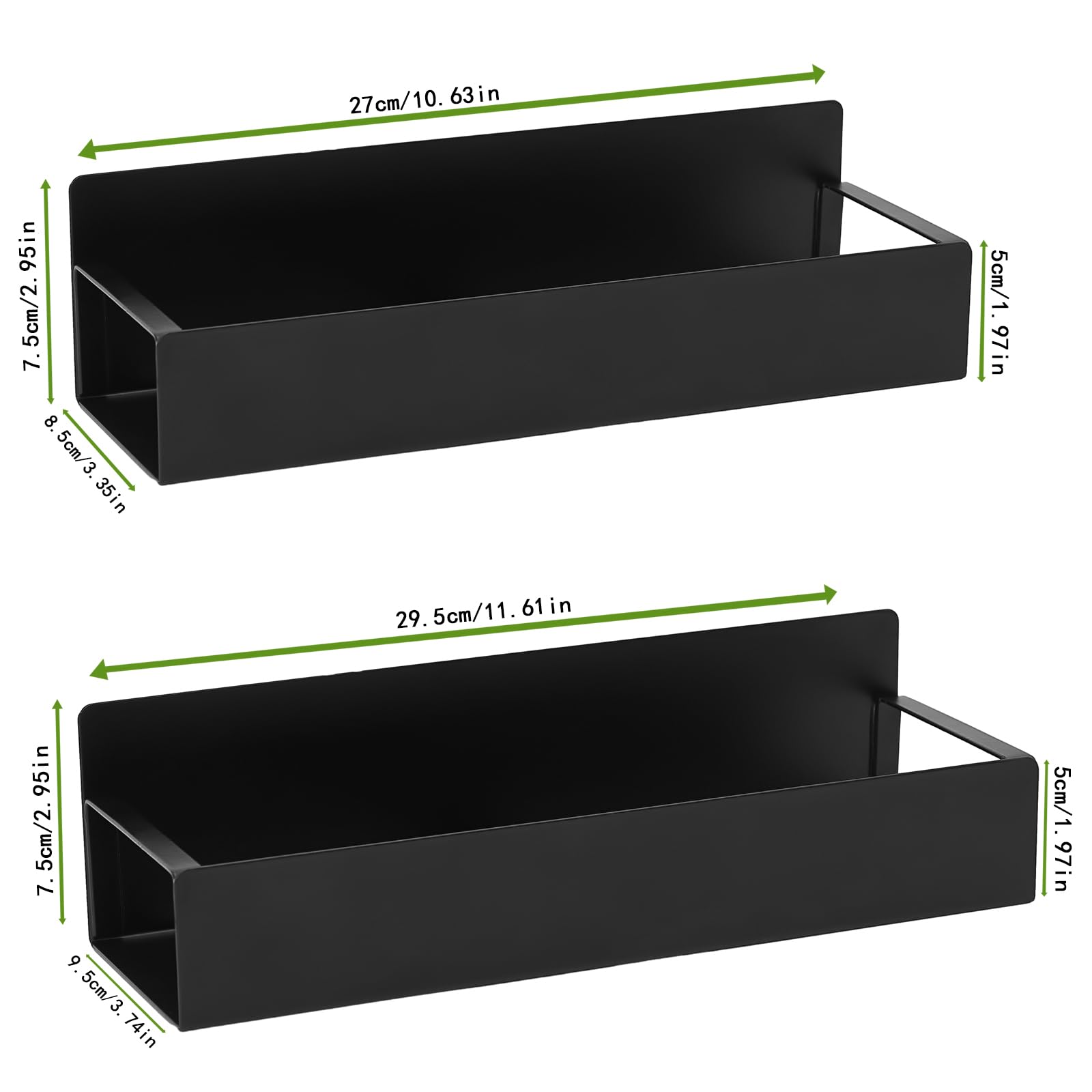 2 Pack Magnetic Spice Rack for Refrigerator - Space Saving Kitchen Storage Organizer for Spice Jars, Movable Magnetic Spice Holder for Fridge, Microwave, Washing Machine - Perfect for Small Kitchens & Pantry Organization