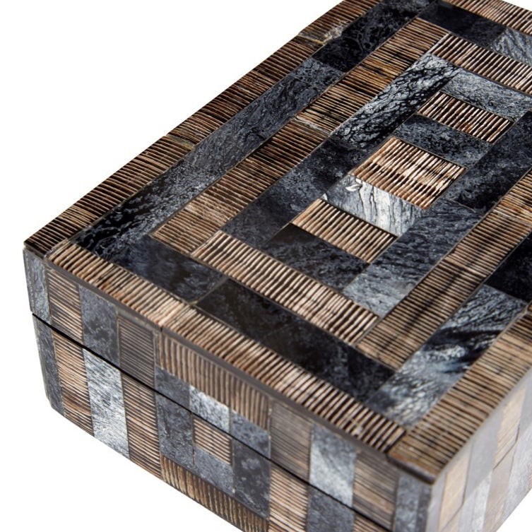 Cyan Design 11146 Southampton Container - Small Gray Decorative Storage Box for Bathroom, Bedroom & Office Organization