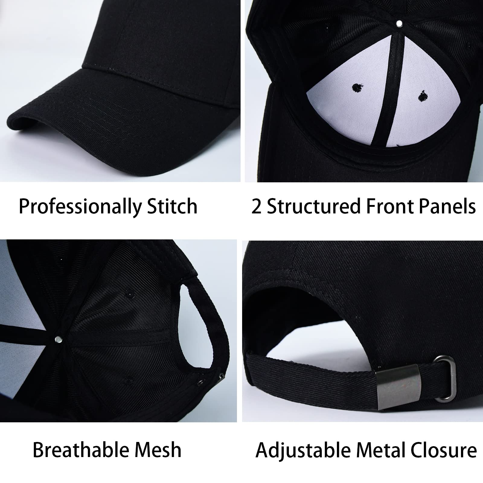 Men's & Women's Cotton Baseball Cap - Adjustable Dad Hat, Classic Low Profile Unisex Golf Hat for Outdoor Sports, Casual Wear & Sun Protection