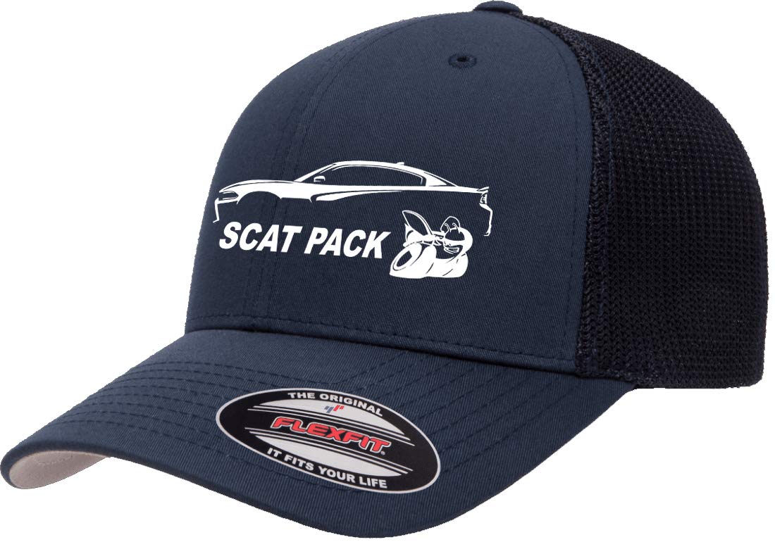 Scat Pack Charger Flexfit 6511 Trucker Mesh Snapback Hat - Perfect for Car Enthusiasts, Racing Events & Casual Streetwear Style
