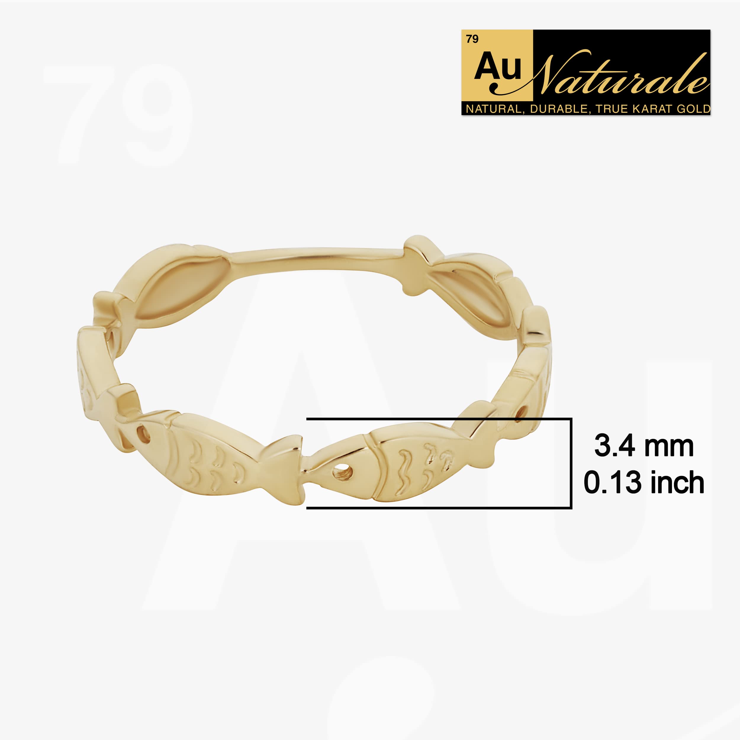 14K Yellow Gold Fish Ring - Handcrafted in Italy | Elegant Jewelry for Women, Perfect Gift for Birthday, Anniversary & Special Occasions