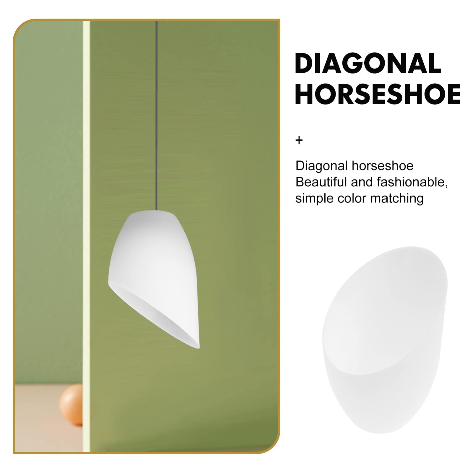 5-Pack Cabilock Horseshoe Lamp Shades - White Plastic Replacement Lampshades for Desk Lamps, Chandeliers & Pendant Lights - Durable Inclined Design for Home, Office & Restaurant Lighting Decor