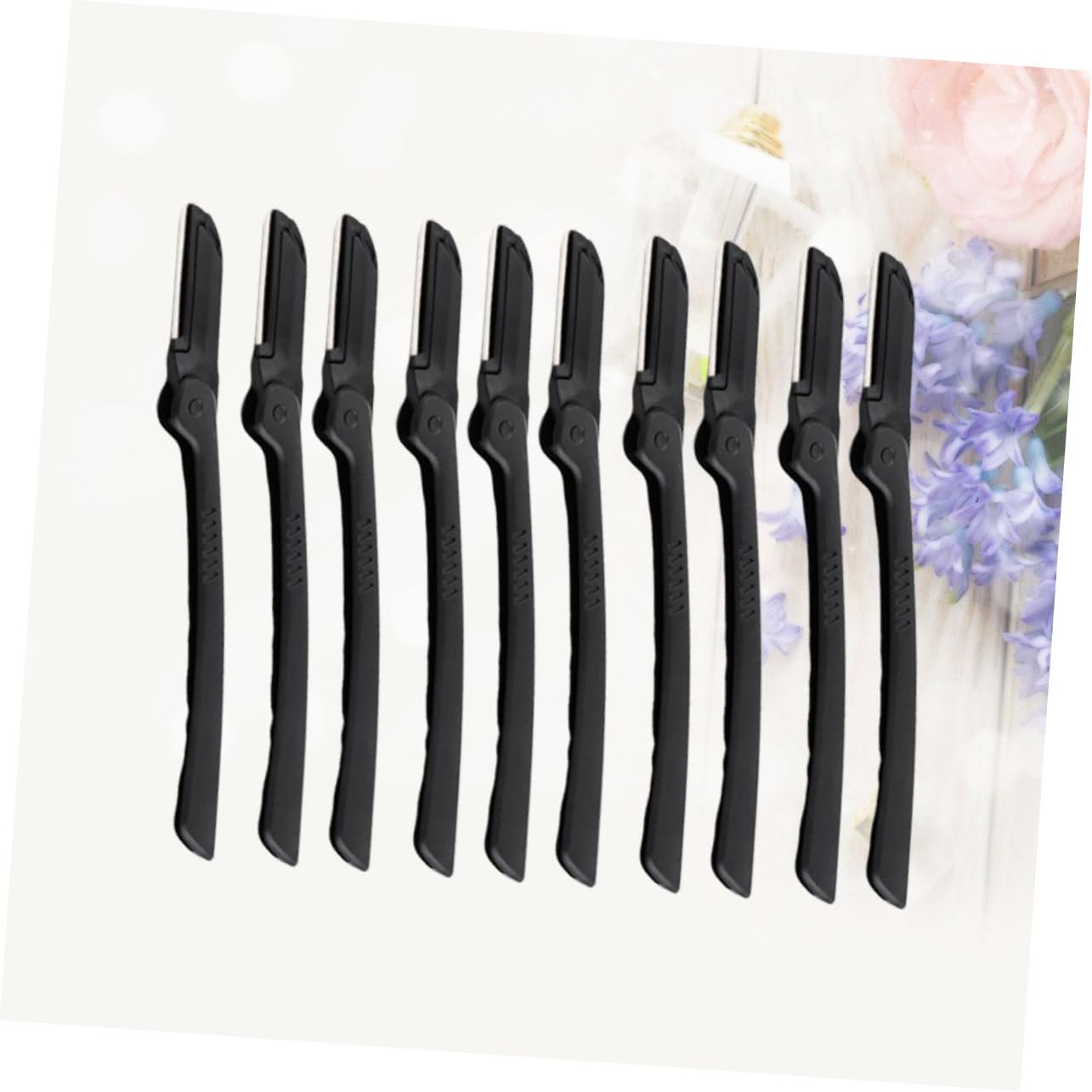 FRCOLOR 10-Pack Portable Eyebrow Trimmer & Facial Hair Shaver - Rechargeable Eyebrow Shaper Kit with Precision Blades for Women & Men | Perfect for Travel, Home Use, and Eyebrow Grooming