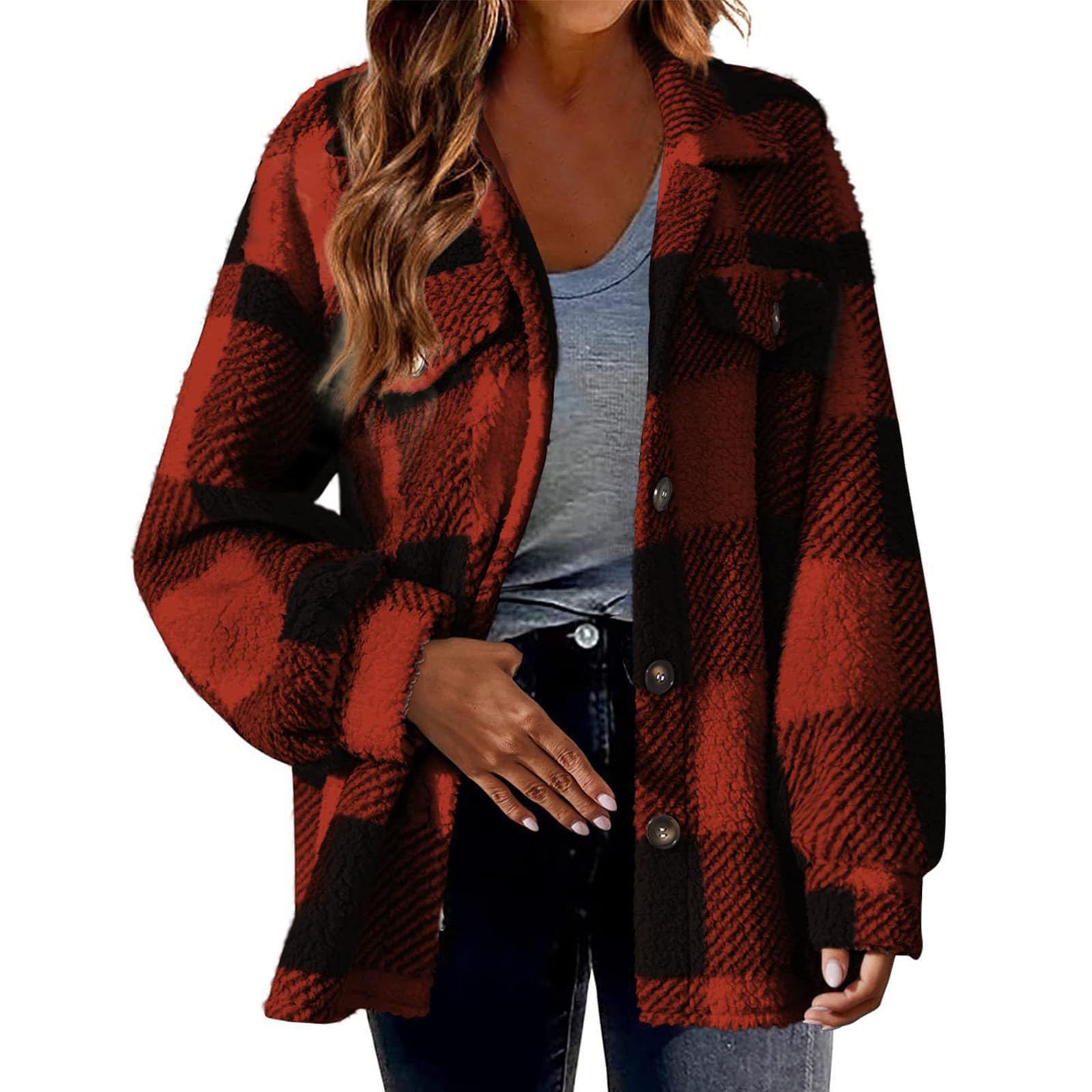 2023 Black Friday & Cyber Monday Deals - Women's White Fluffy Fuzzy Jacket for Winter - Cozy Warm Outerwear for Casual Outings & Holiday Gifts