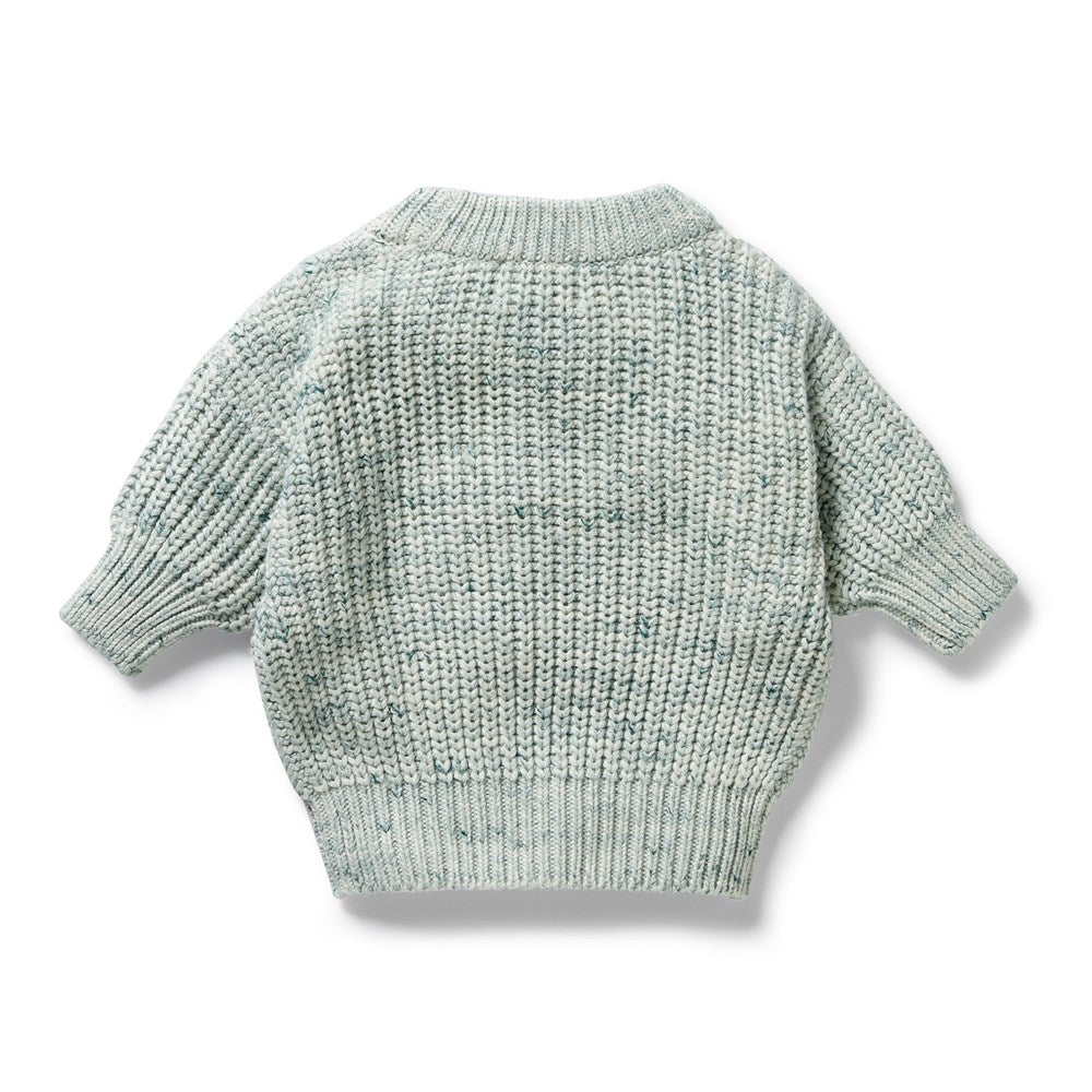 Organic Moss Speckle Knitted Jumper for Women - Soft Eco-Friendly Sweater | Perfect for Fall Layering, Casual Outfits & Cozy Home Wear