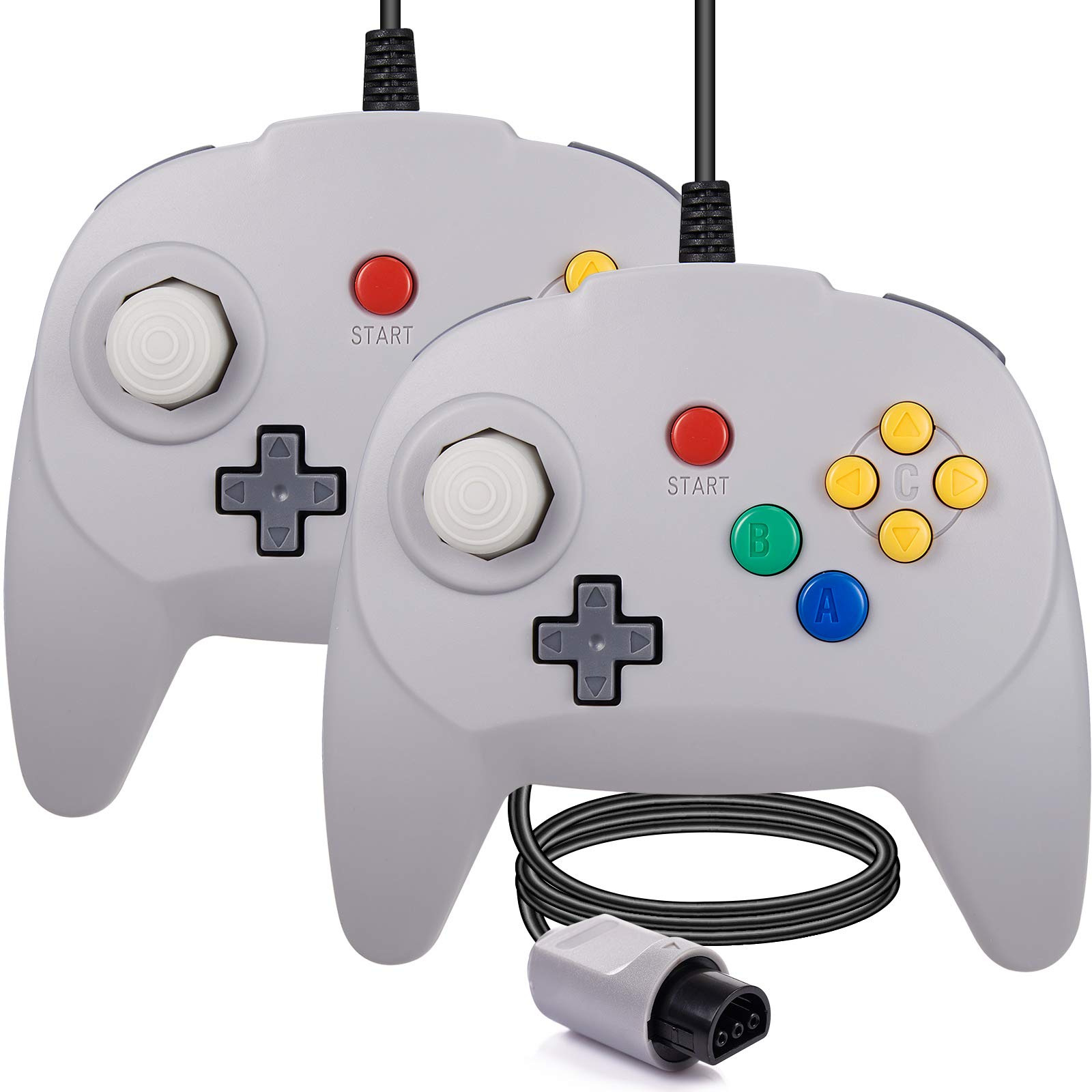 New Version 2 Pack N64 Controller - Plug & Play Gamepad Joystick for Nintendo 64 (Non-USB) - Perfect for Retro Gaming & Multiplayer Sessions