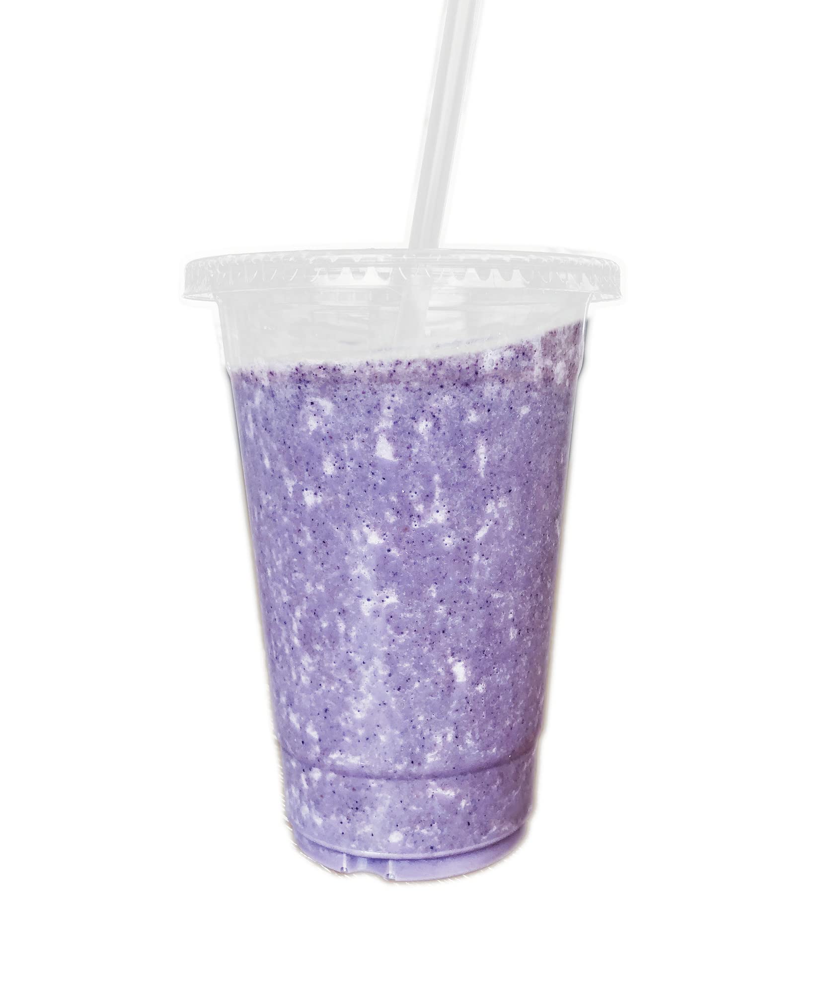 4U'LIFE 20 oz Clear PET Plastic Cold Drink Cups with Flat Lids & Straw Slots - 16-Pack Set for Iced Coffee, Smoothies, Bubble Tea, and Party Beverages