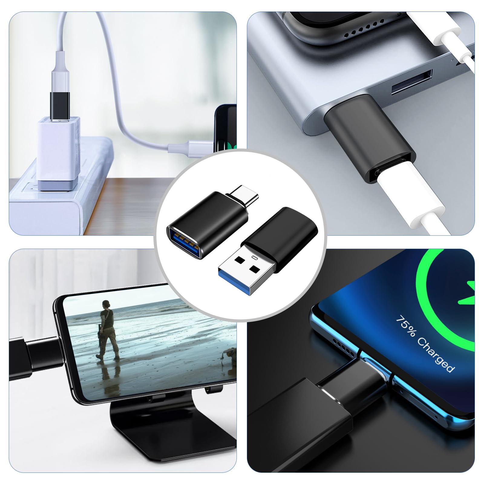 USB 3.0 Adapter - USB C to USB Adapter, USB to USB C Converter, Micro USB to USB C Adapter for Smartphones, Laptops, Tablets - Fast Data Transfer & Charging Solution for Home, Office & Travel