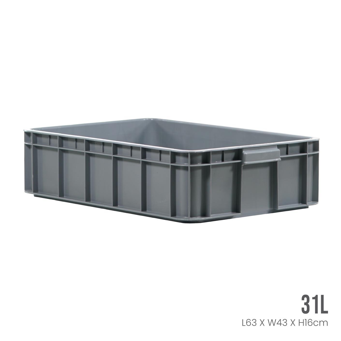 Industrial Storage Container (ID4716) - Heavy Duty Stackable Bins for Warehouse Organization & Home Garage Storage