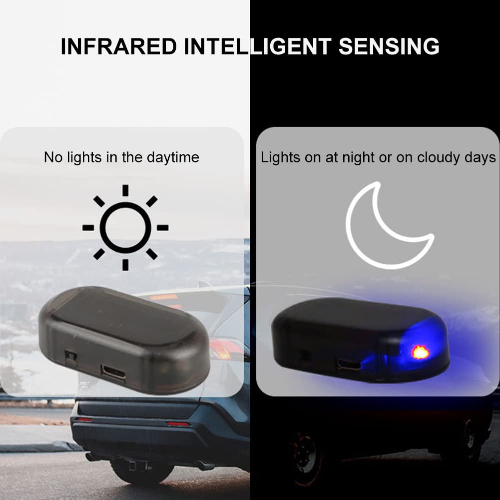 Solar-Powered LED Car Alarm Light - Anti-Theft Security Warning System with Motion Sensor for Vehicles | Perfect for Parking Lots, Garages & Nighttime Protection