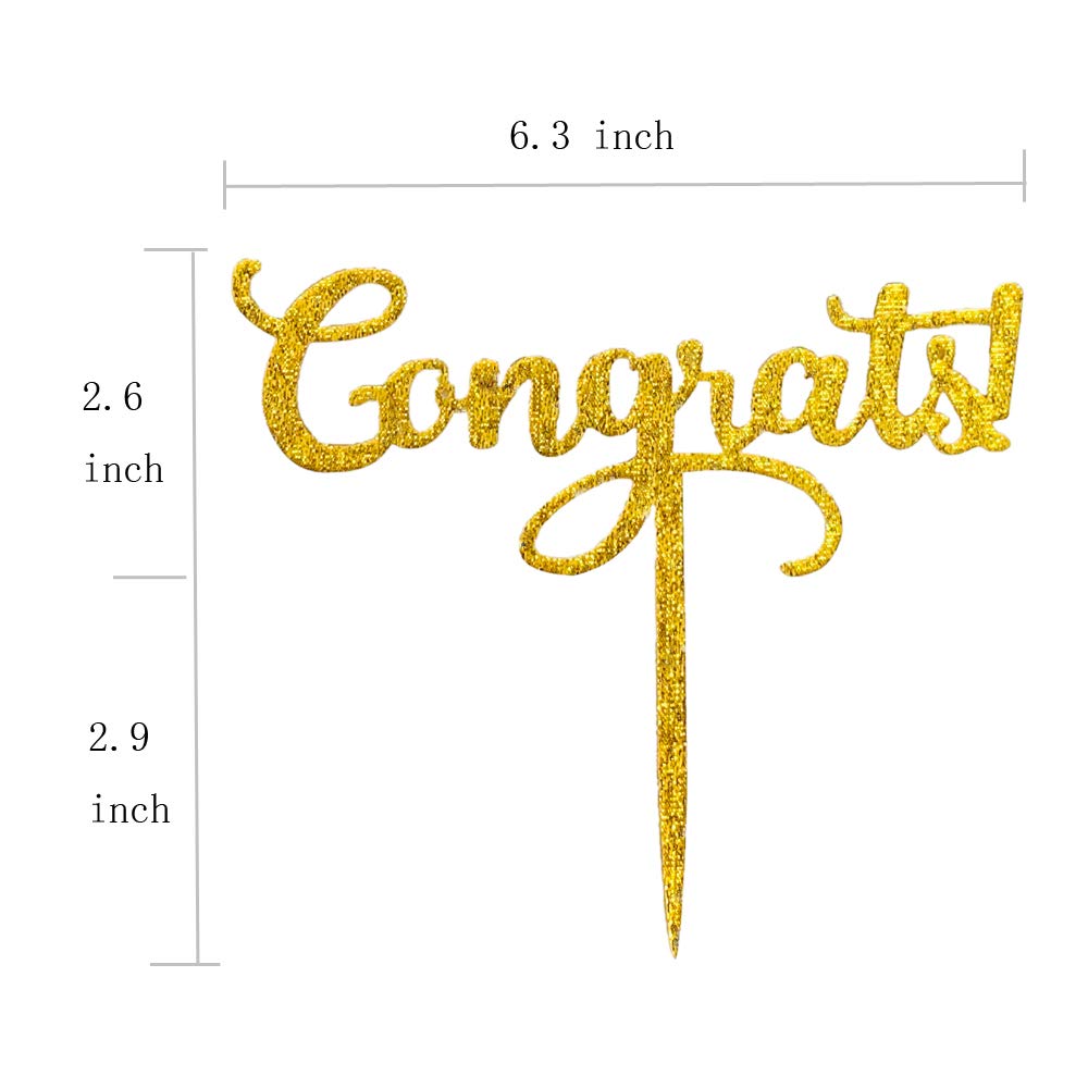 Congratulations Cake Topper - Happy Birthday Wedding Anniversary Engagement Retirement Graduation Party Decorations - Perfect for Celebrations & Special Occasions