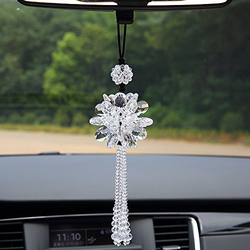 Duosuny Clear Crystal Ball Prisms Hanging Chandelier - Feng Shui Suncatcher, Rainbow Pendant & Car Charm for Home Decor, Window Display, and Positive Energy