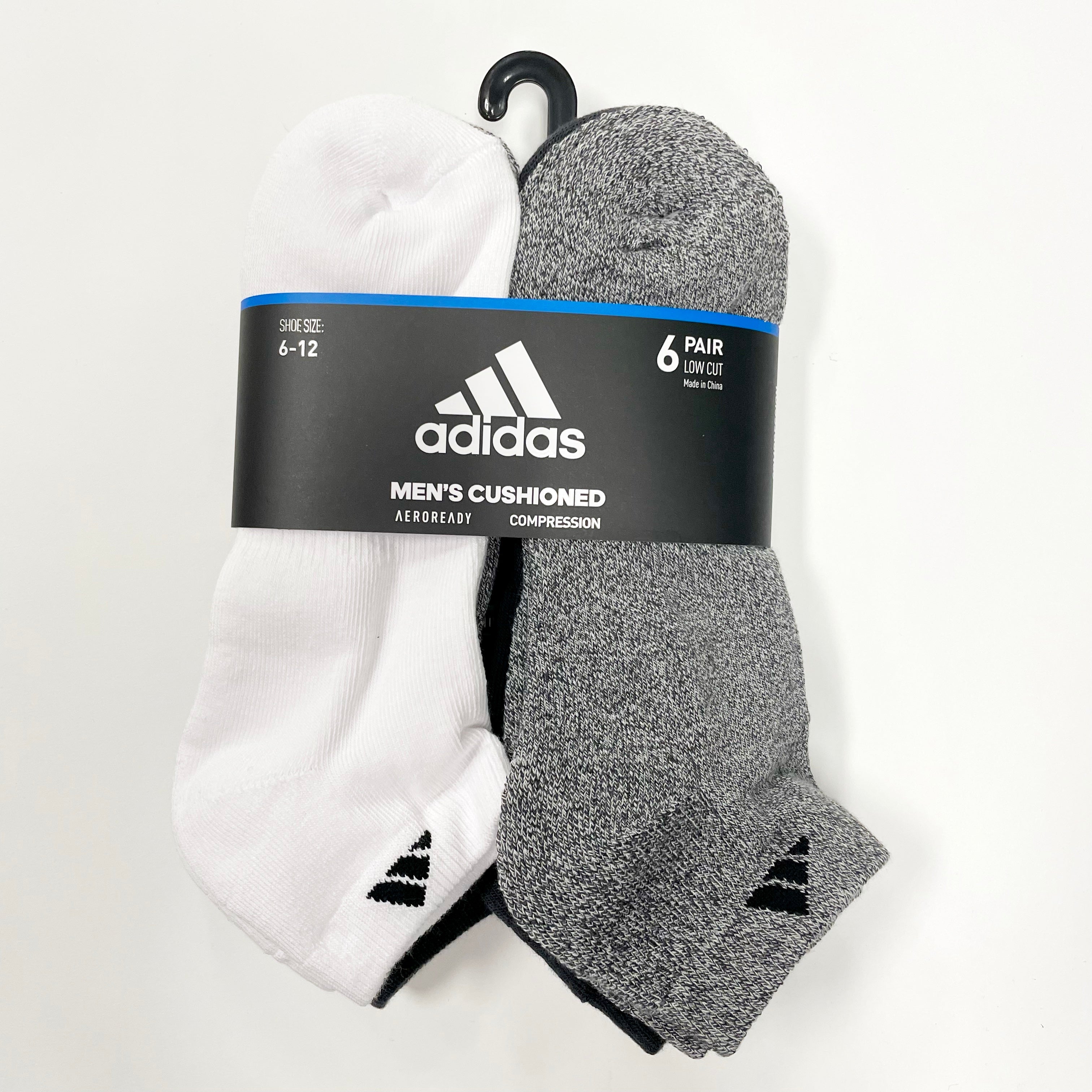 Adidas Men's Cushioned Low-Cut Athletic Socks 6-Pack - Breathable Comfort for Running, Gym & Everyday Wear