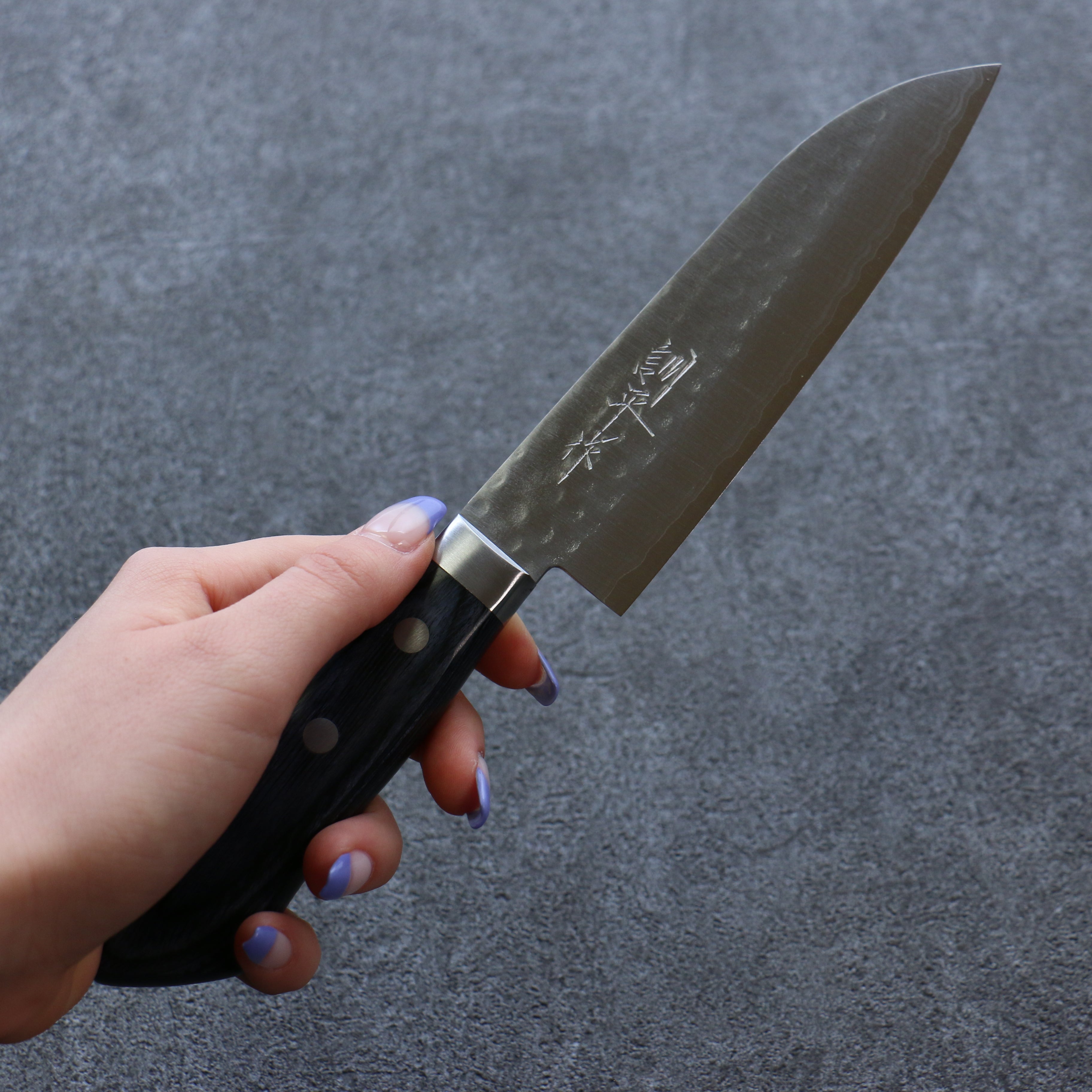 Kunihira Kokuryu VG10 Hammered Santoku Knife 5.1