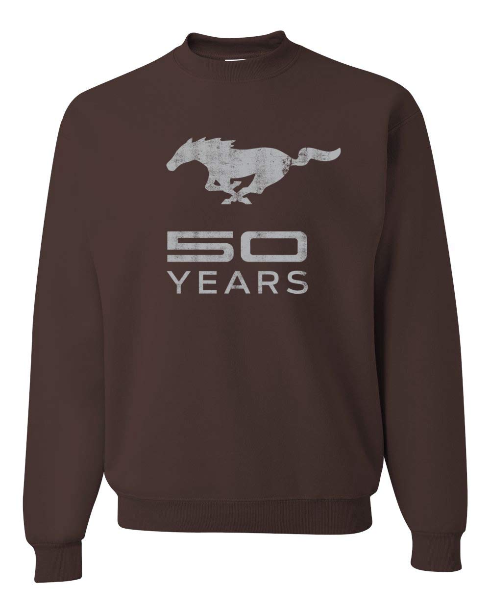 Vintage Ford Mustang 50th Anniversary Logo Emblem Graphic Sweatshirt for Men - Classic Car Enthusiast Apparel, Casual Wear & Car Show Outfit