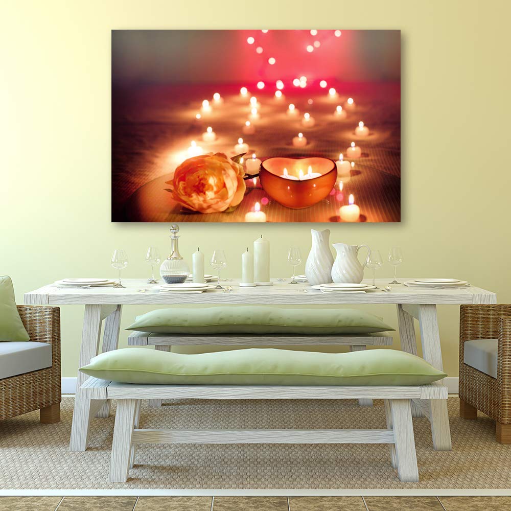 Idea4Wall Christmas Candles Canvas Wall Art - 32x48 Inches Framed Holiday Painting for Home Decor, Living Room, Bedroom & Office