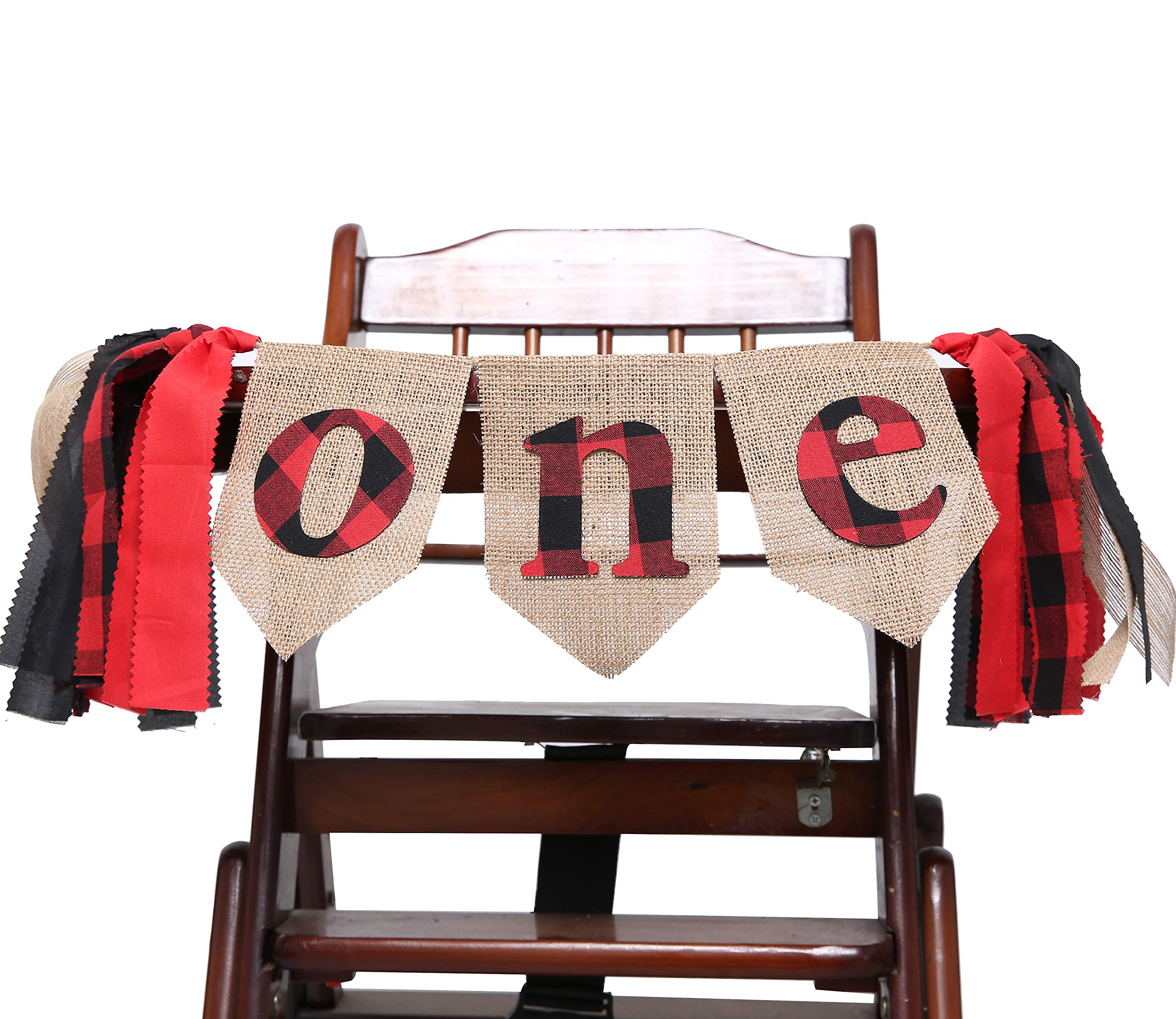Lumberjack Birthday Banner - Buffalo Plaid Photo Booth Backdrop for 1st Birthday, Woodland Party Decor, Cake Smash & Baby Shower Supplies | Perfect for Rustic Themed Parties and Outdoor Celebrations