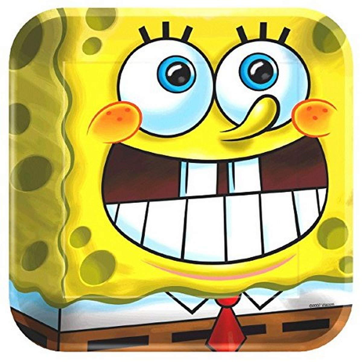 SpongeBob SquarePants Classic Lunch Plates - 10 Inch Melamine Dinner Plates for Kids Birthday Party, Picnic, and Family Gatherings - Durable and Fun Cartoon Character Tableware Set