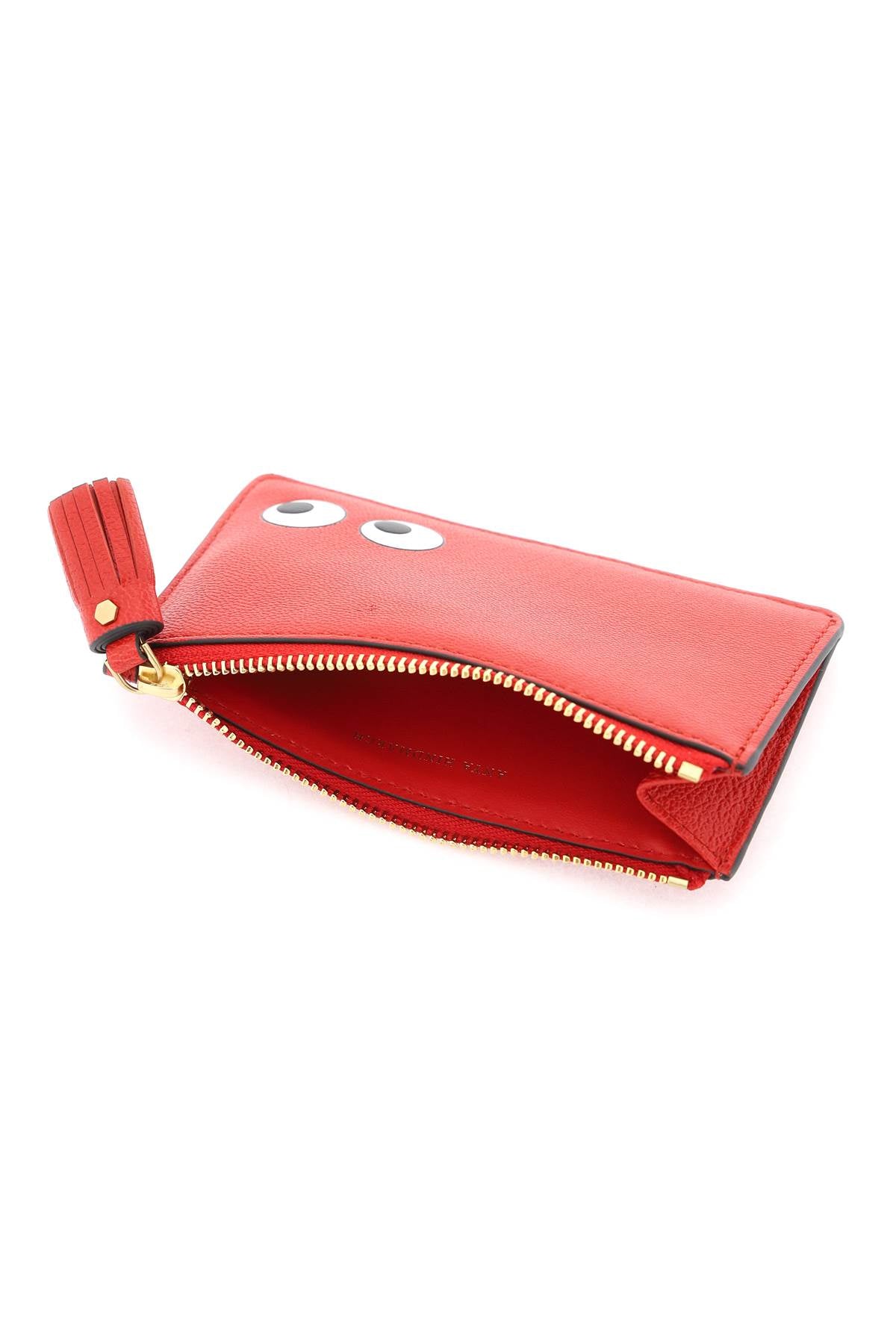 Anya Hindmarch Eyes Zipped Card Holder - Stylish Leather Wallet for Credit Cards & ID - Perfect for Travel, Work, and Everyday Use