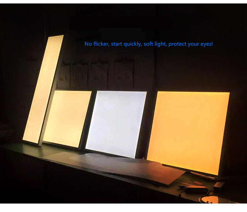 1'x2' (295x595mm) 24W Ultra Thin LED Panel Light - 10mm Slim White Trim, Super Bright & Glare-Free Flat Lighting Board - Perfect for Office, Kitchen, and Commercial Spaces