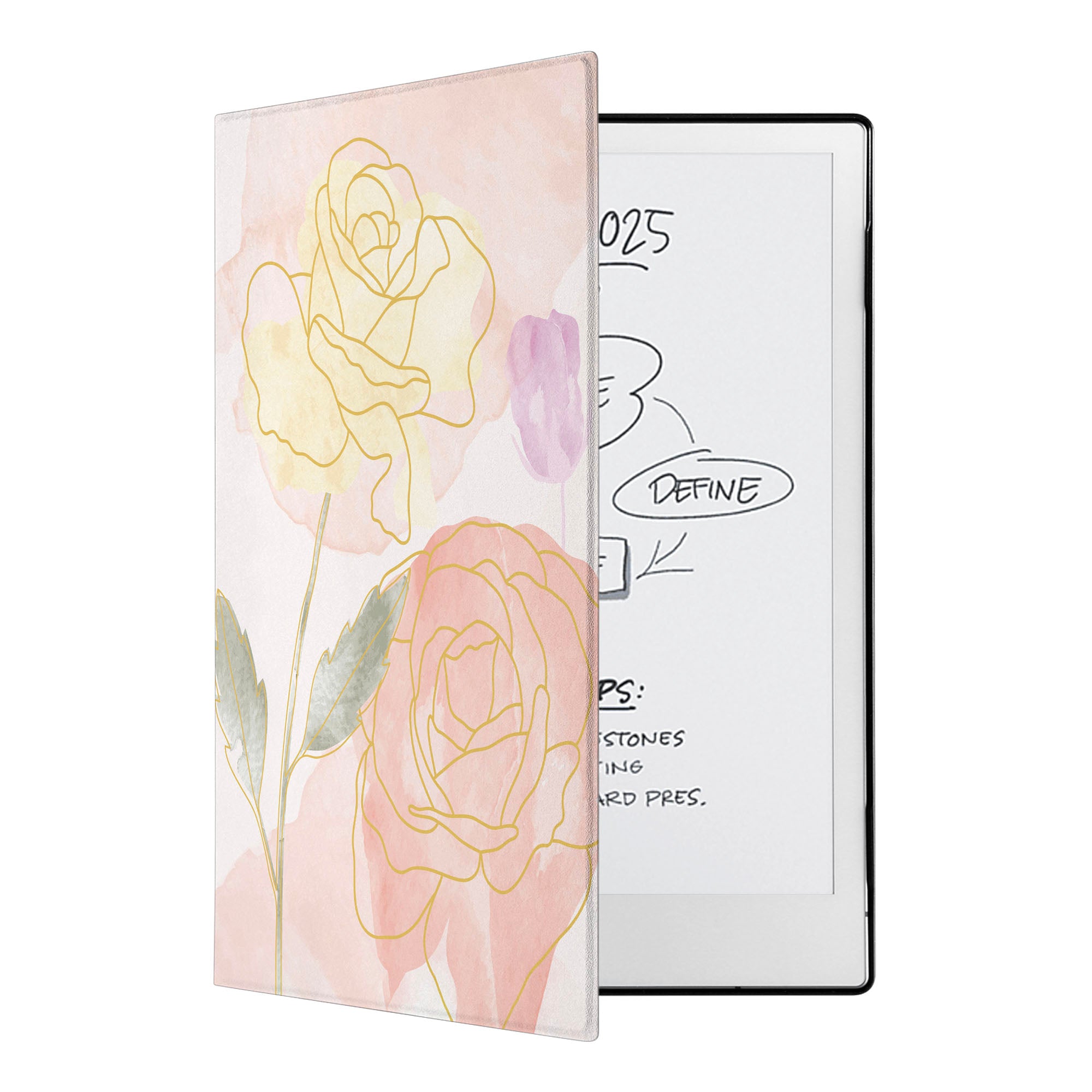 Premium reMarkable 2 Tablet Case with Magnetic Stylus Bundle - Artistic Floral Design for Digital Note Taking, Drawing & E-Reading | Perfect for Students, Professionals & Artists