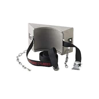 974037 Heavy Duty Wall Bracket with Secure Lock & Safety Chain - Universal Gas Cylinder Clamp for Propane Tanks - Ideal for Garage, Workshop & Outdoor Storage