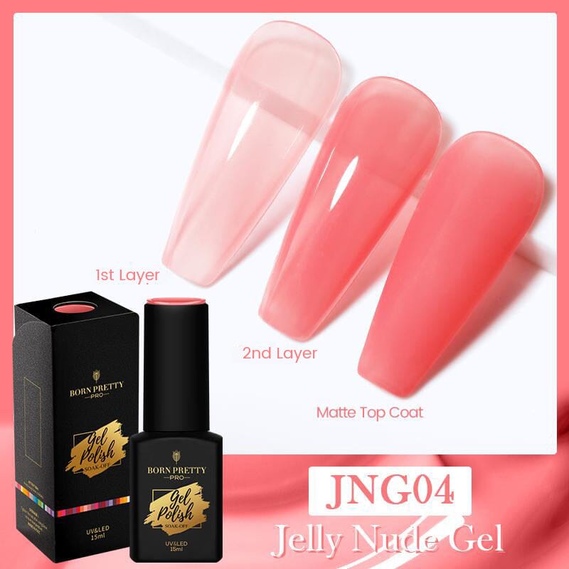 JNG06 15ml Jelly Gel Nail Polish - Long Lasting UV LED Soak Off Nail Art Gel for Salon & Home Manicure - Perfect for Nail Extensions, French Tips & Creative Nail Designs