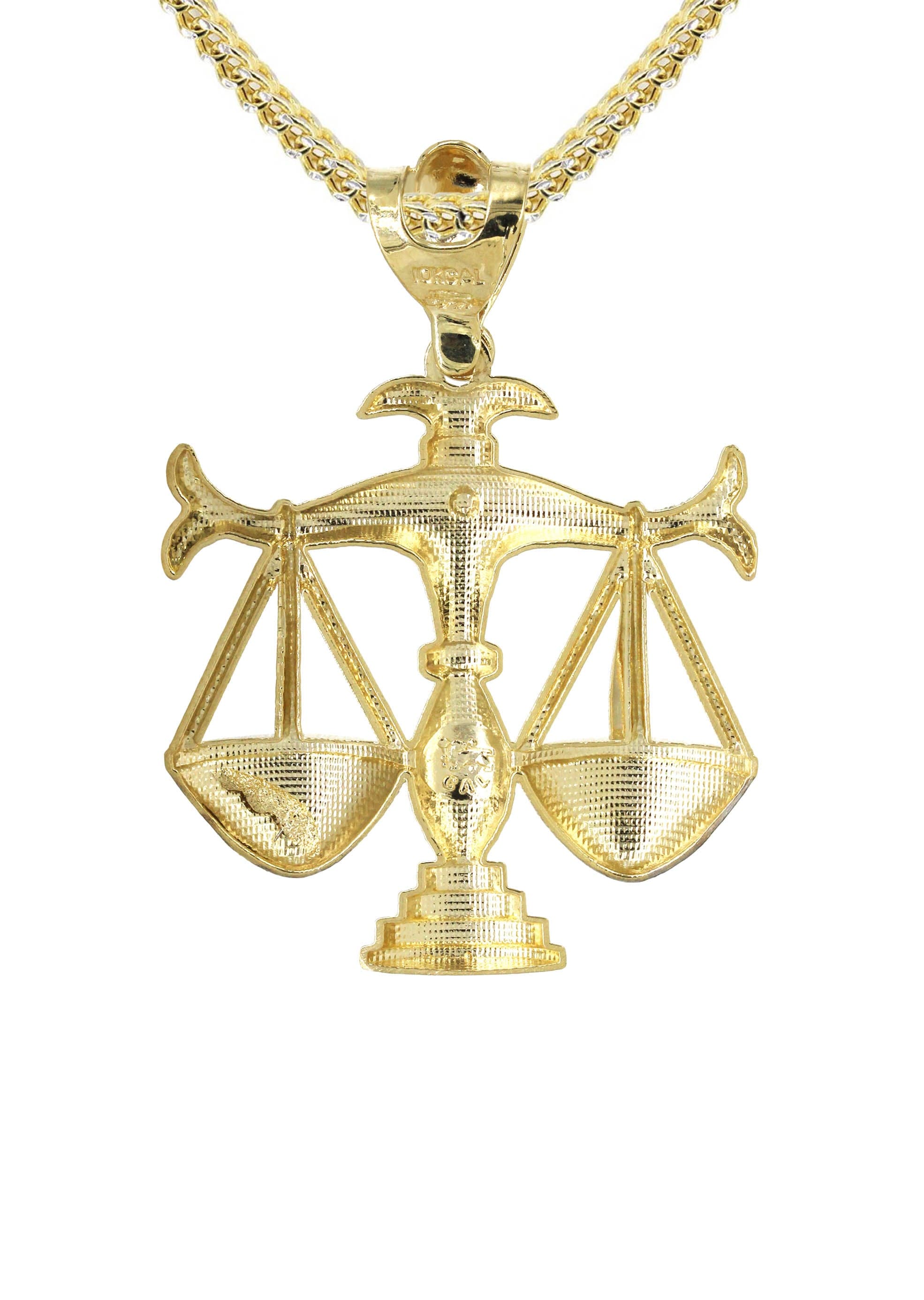 10K Yellow Gold Scales of Justice Necklace for Women - 23.3 Grams Fine Jewelry - Perfect for Lawyers, Graduation Gifts & Courtroom Professionals
