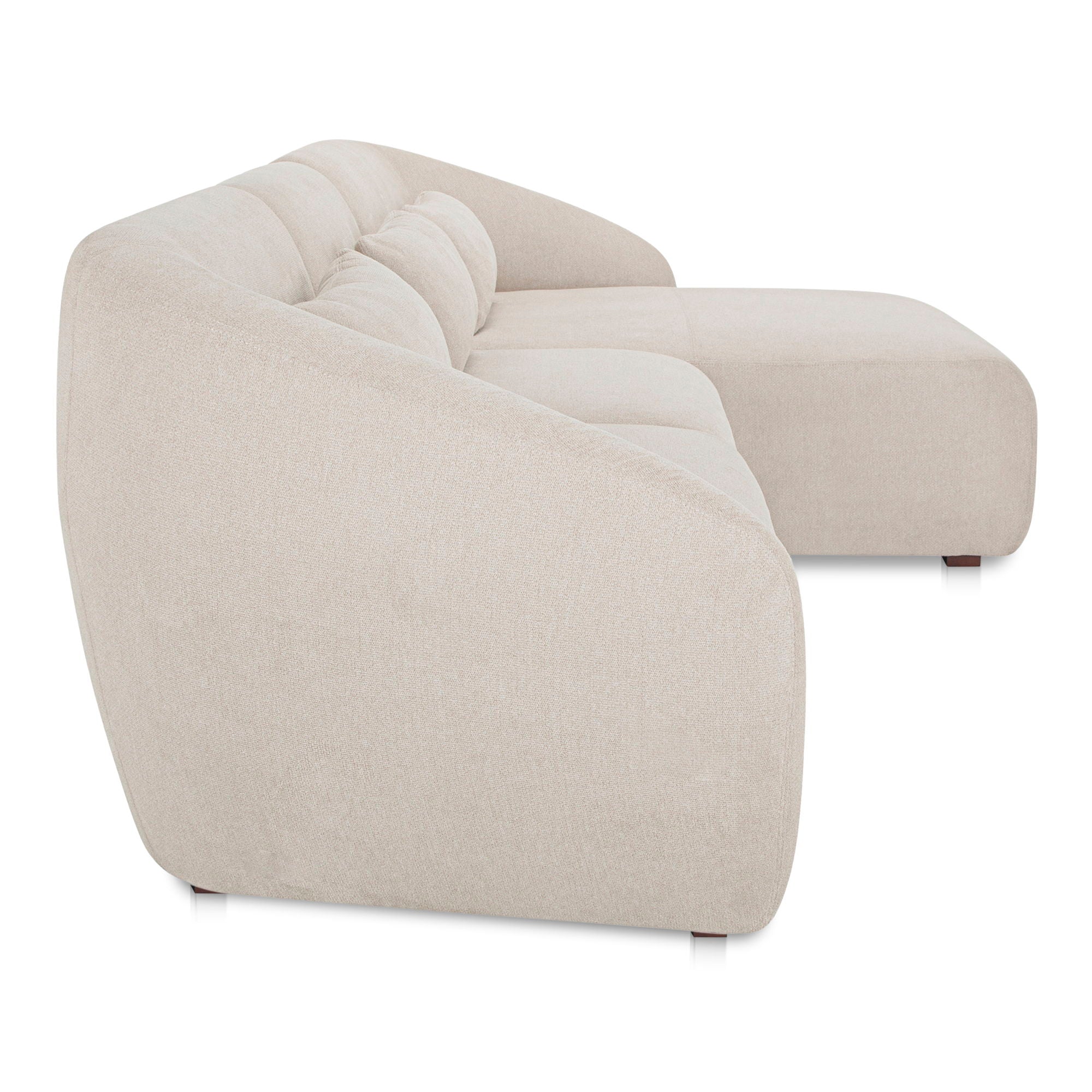 Amelia Modular Sectional Sofa Right Section in Warm White - Perfect for Living Room, Lounge & Home Theater Comfort