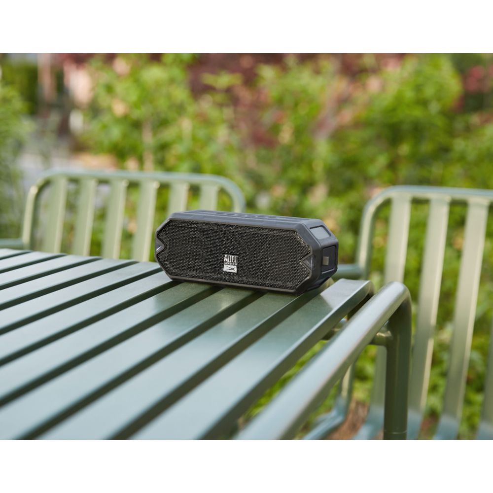 Altec Lansing HydraJolt IMW1200 Wireless Bluetooth Speaker with Phone Charger & LED Lights - 16 Hours Playtime, Waterproof, Portable for Outdoor, Pool Party, Camping & Travel (Black)