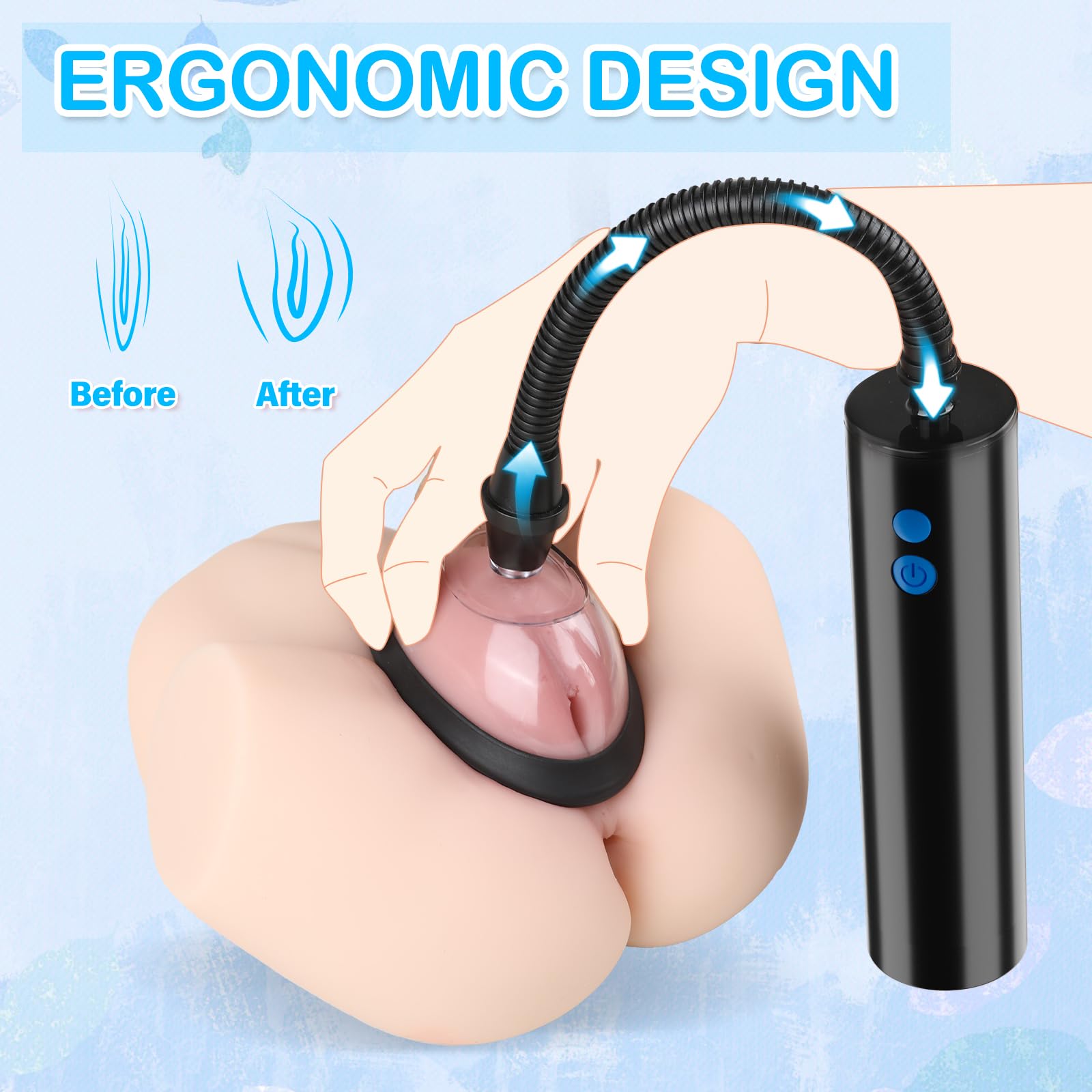Premium Automatic Vacuum Pussy Pump for Women - 3 Powerful Modes with 5 Silicone Cups, Female Nipple & Vagina Stimulator for Enhanced Pleasure | Perfect for Couples Play, Solo Exploration & Sensual Massage