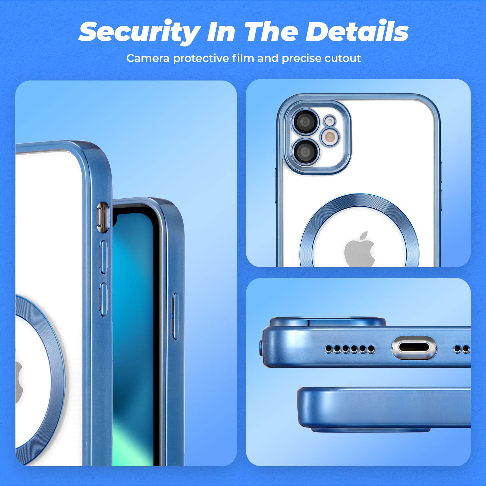 ZCDAYE iPhone 11 Case - Wireless Charging Compatible, Blue Edge Electroplated Clear TPU Shockproof Phone Cover for iPhone 11 (6.1 Inch) | Perfect for Everyday Protection & Stylish Look at Work, School or Travel
