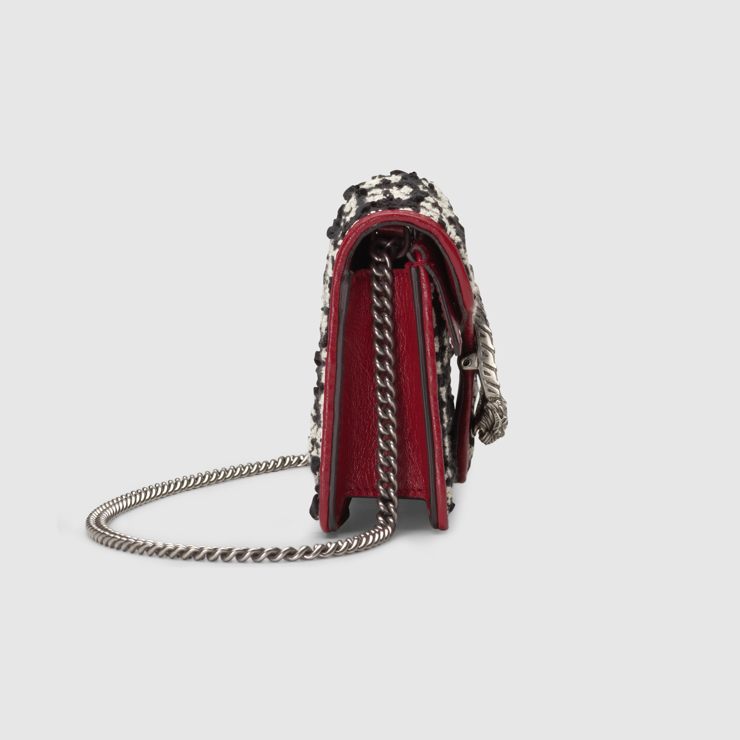 Gucci Dionysus Super Mini Bag - Black Tweed Crossbody Purse for Women | Luxury Designer Handbag for Evening Parties, Date Night & Special Occasions