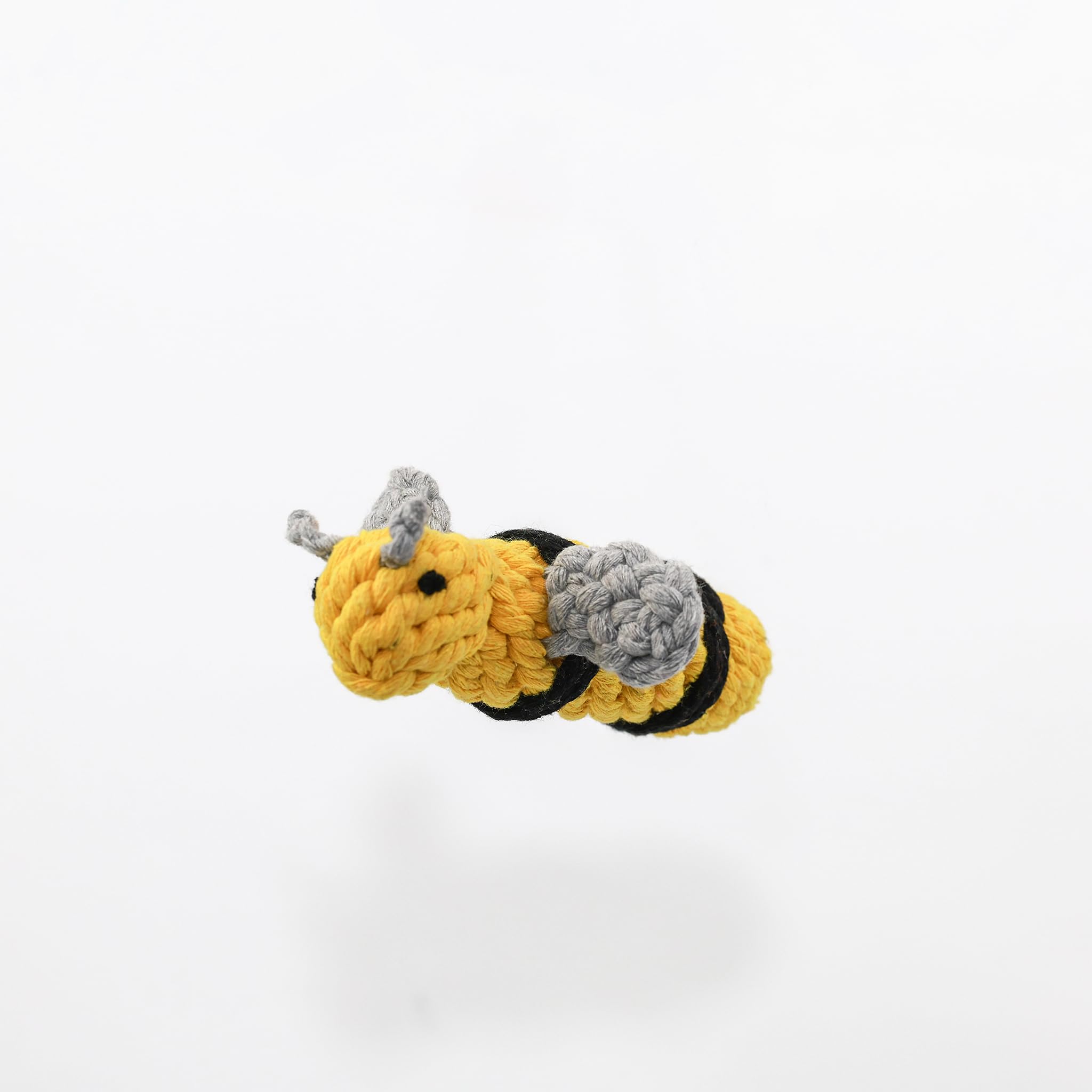 Queen the Bee Rope Toy - Handmade Sustainable Yellow Queen Bee Dog Chew Toy for Small & Large Dogs | Durable Pet Chewing Toy for Aggressive Chewers & Interactive Playtime