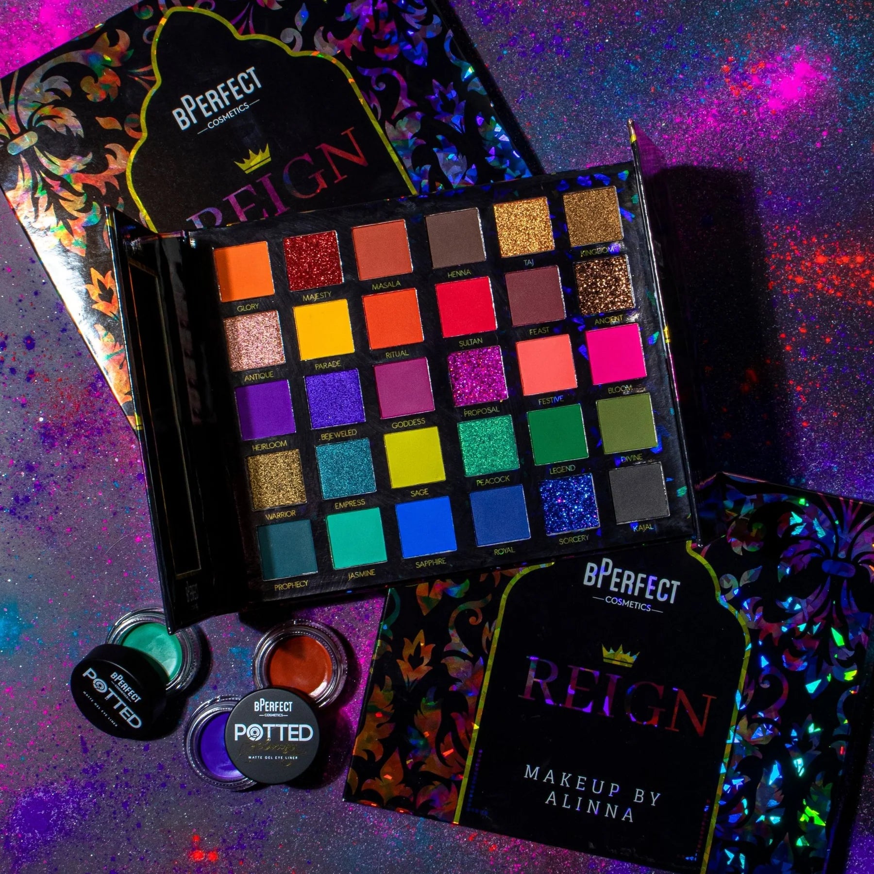 Reign Palette - Alinna x BPerfect Professional Makeup Eyeshadow Palette | Perfect for Party, Night Out & Special Occasion Looks