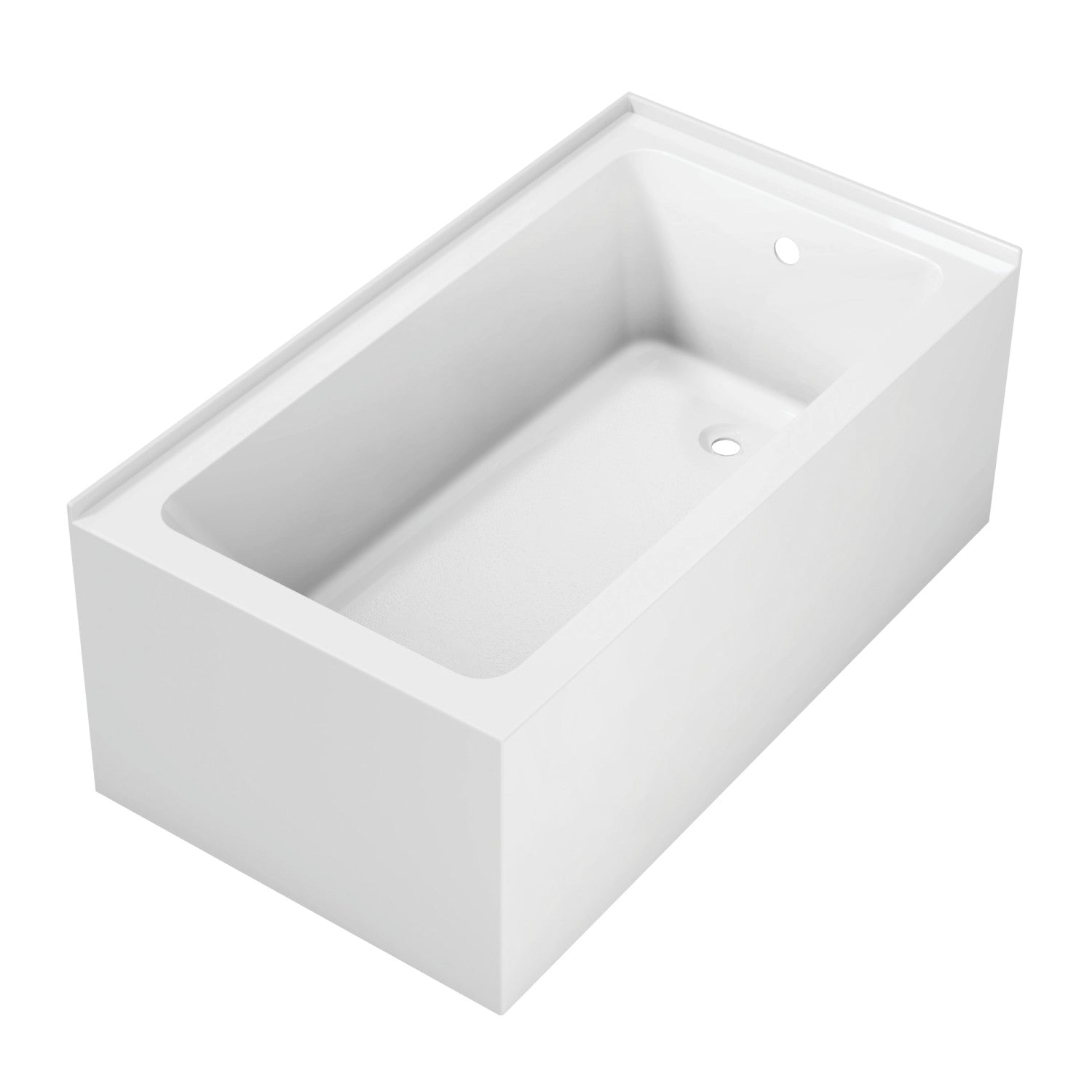 Aqua Eden VTAP5430R22TS 54-Inch Acrylic Rectangular Corner Bathtub for Small Bathrooms - Right Hand Drain, Glossy White - Perfect for Modern Home Spa & Relaxation