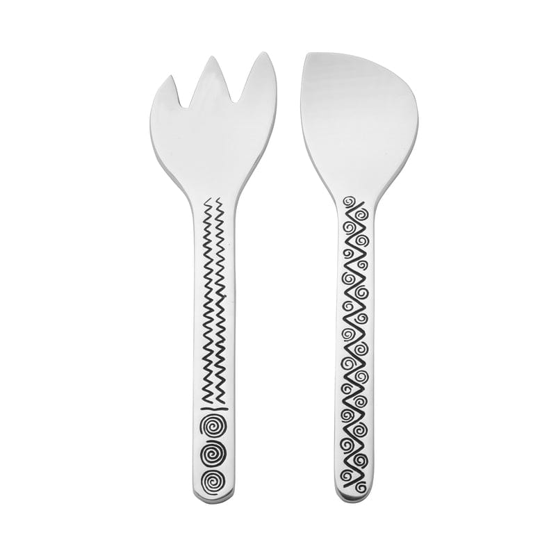 Reggae Salad Serving Set - 3-Piece Stainless Steel Salad Tongs & Servers for Fresh Greens, Pasta, Fruit - Perfect for BBQs, Picnics, Dinner Parties & Healthy Eating
