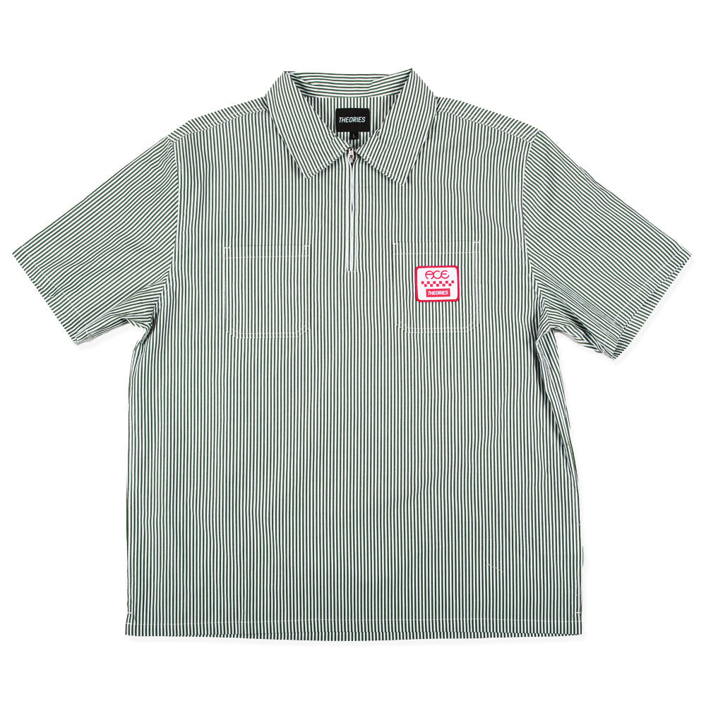 Theories x Ace Zip Work Shirt - Men's Stylish Button-Up Shirt with Zipper Detail | Perfect for Casual Wear, Office & Outdoor Activities