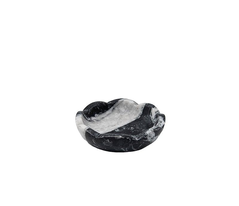 Belle de Provence Black Ceramic Bijou Bowl 4.5x4.5x1 Inch - Elegant Small Serving Dish for Appetizers, Candies, Jewelry & Home Decor