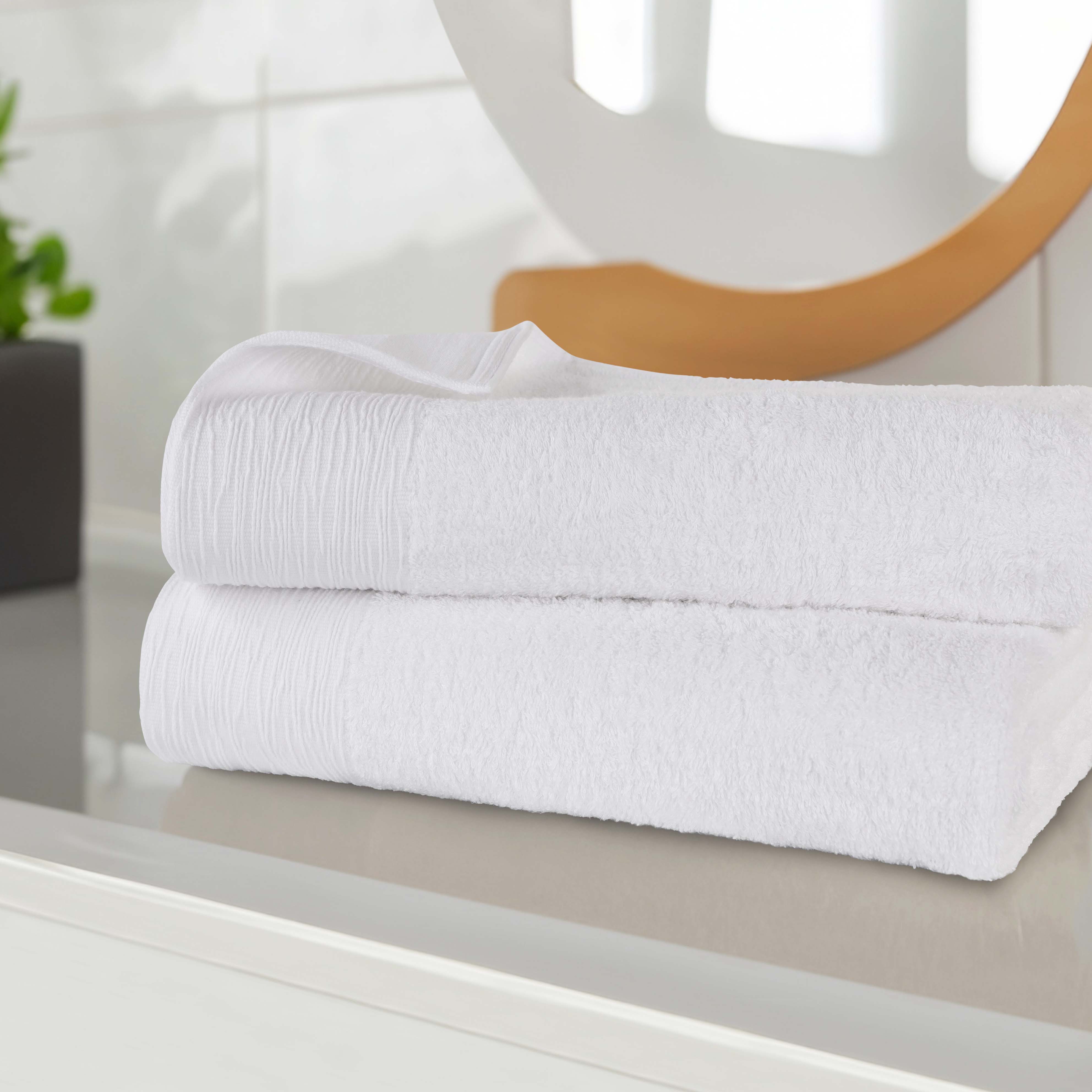 Eco-Friendly Bamboo Rayon Bath Towel Set of 2 - Ultra Soft & Absorbent Bath Sheets for Spa, Gym & Luxury Bathroom Experience