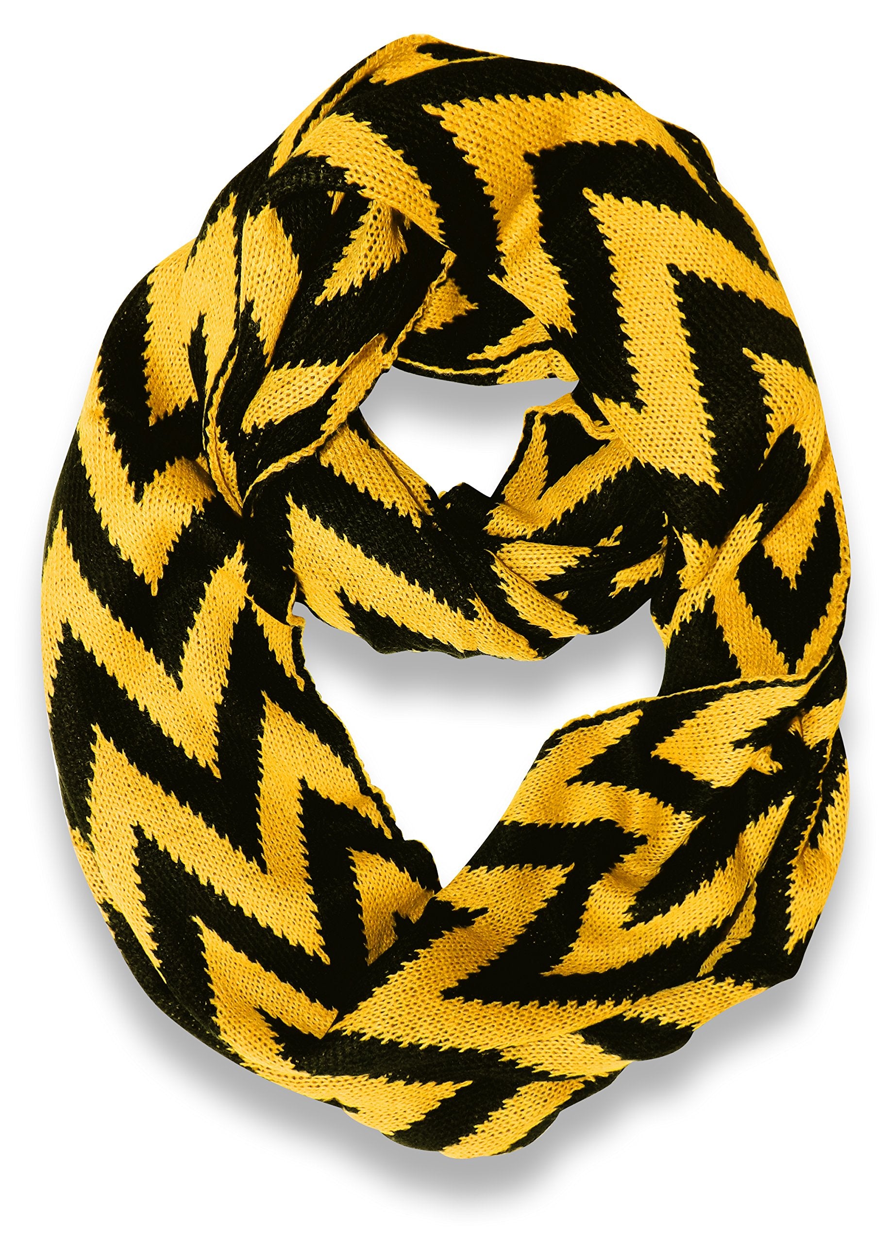 Stylish Tan Chevron Knit Infinity Scarf - Classic Loop Scarf for Women - Perfect for Fall, Winter & Holiday Outfits
