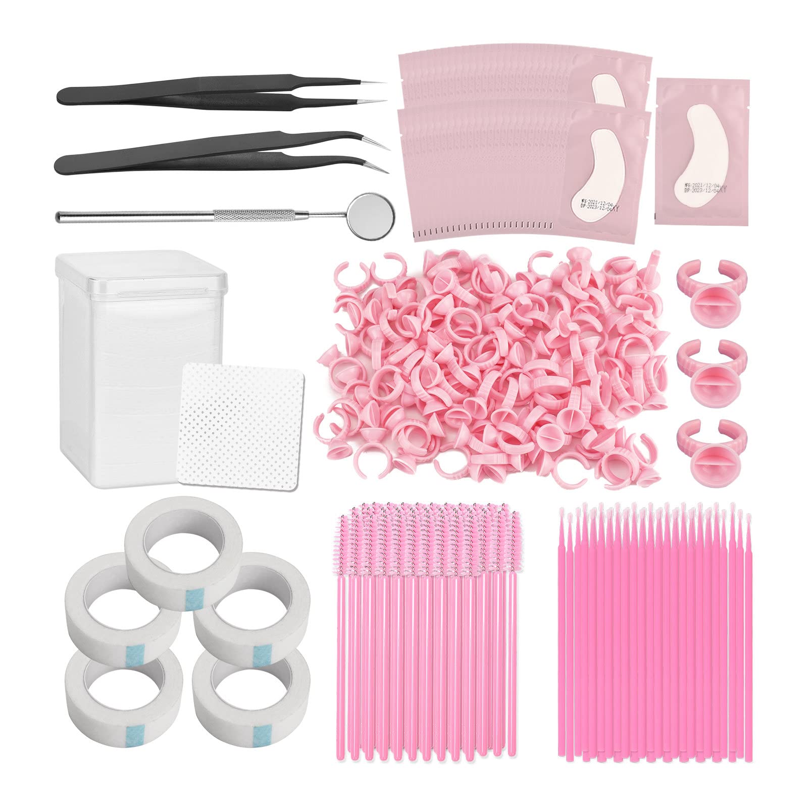 EXCLUZO Eyelash Extension Kit - False Lashes Practice Set with E Ashes Grafting Tools for Beginners | Professional Eyelash Training Starter Kit | Perfect for Salon, Home Practice & Beauty School Use