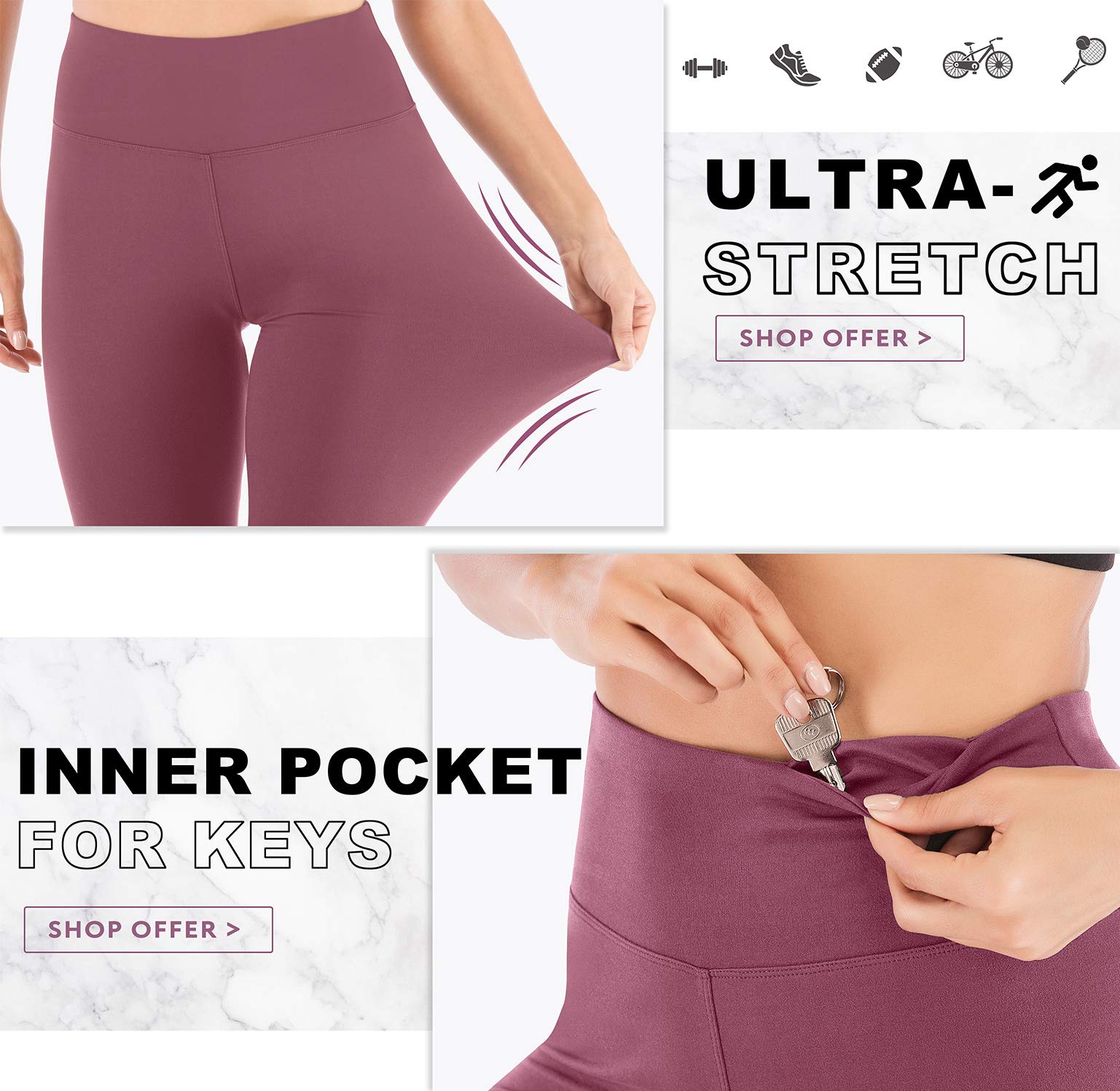 IUGA High Waisted Yoga Pants for Women - Tummy Control Workout Leggings with Inner Pocket, Running & Gym Activewear - Perfect for Yoga, Pilates, Jogging & Lounge Wear