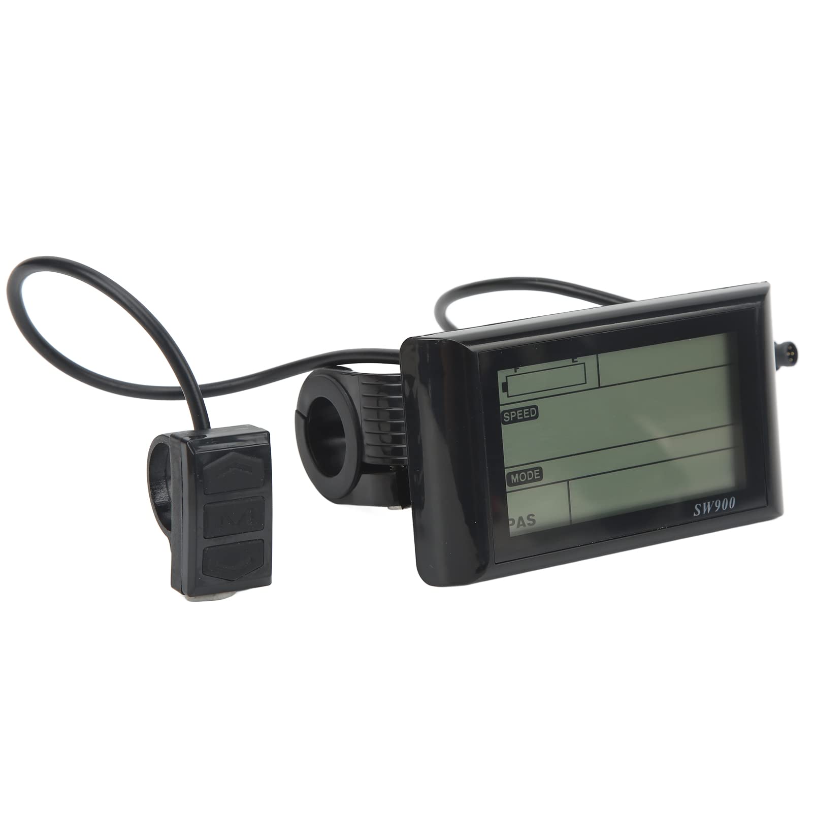 SW900 24V-60V Electric Bike LCD Display with Waterproof Connector - ABS 6Pin Backlit Meter for E-Bike Speed, Battery & Mileage Tracking - Perfect for Commuting, Mountain Biking & Urban Riding