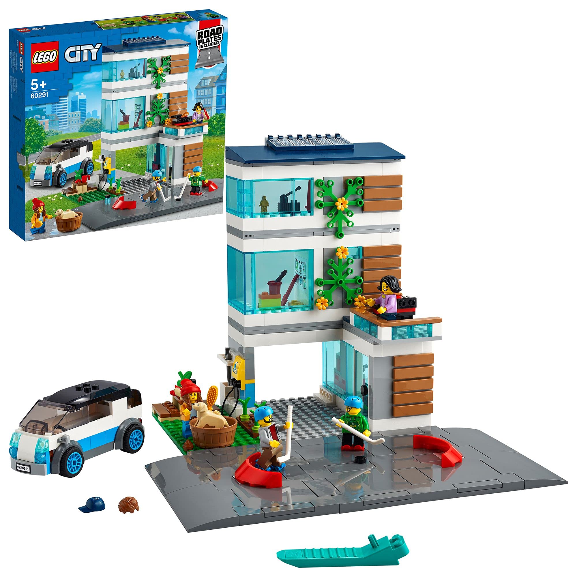 LEGO 60291 City Family House - Modern Dollhouse Building Set with Road Plates | Creative Play for Kids & Collectors | Perfect for Birthday Gifts & Home Decoration