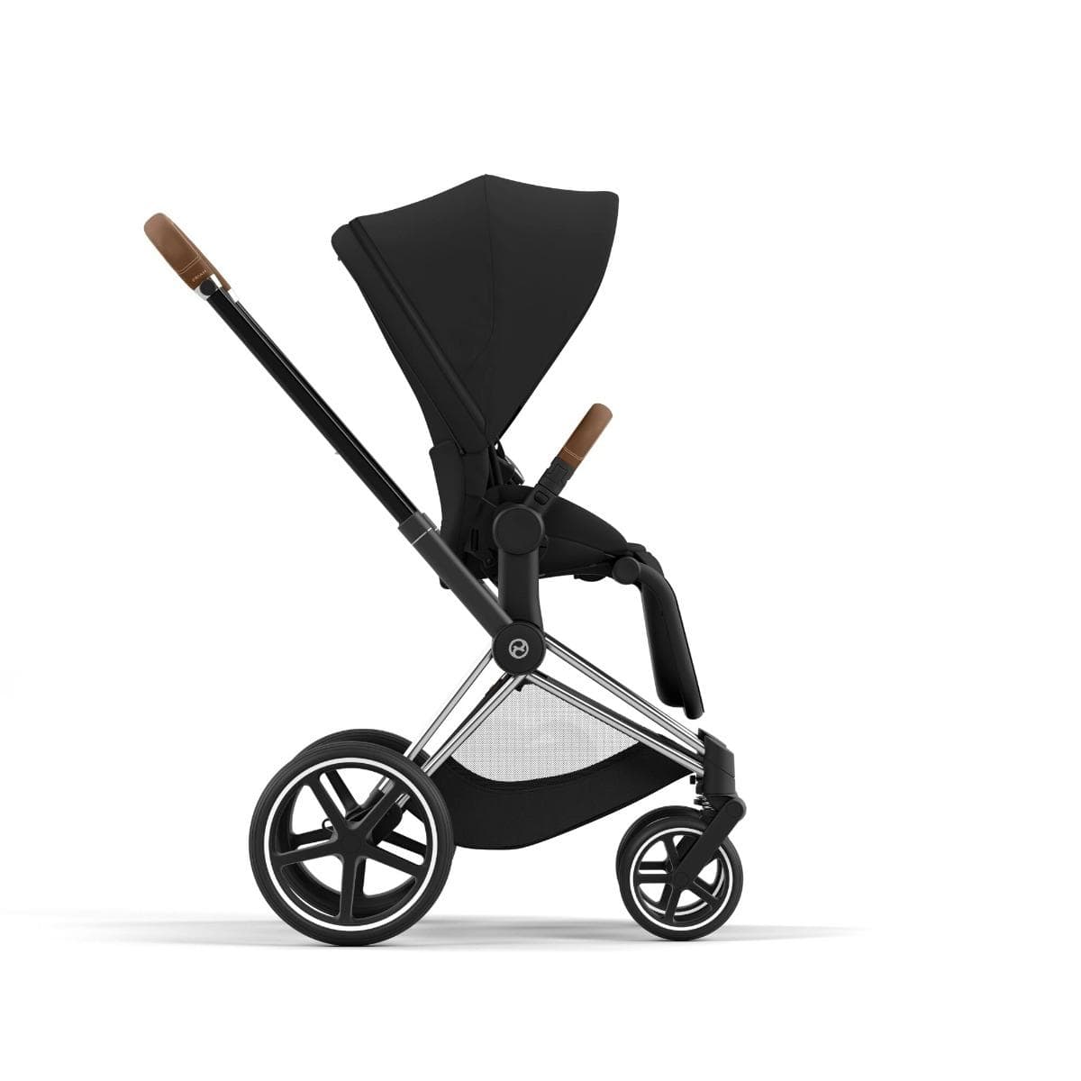 Cybex Priam 4 Complete Stroller - Luxury Chrome/Brown Baby Stroller with All-Wheel Suspension | Perfect for City Walks, Travel & Everyday Use